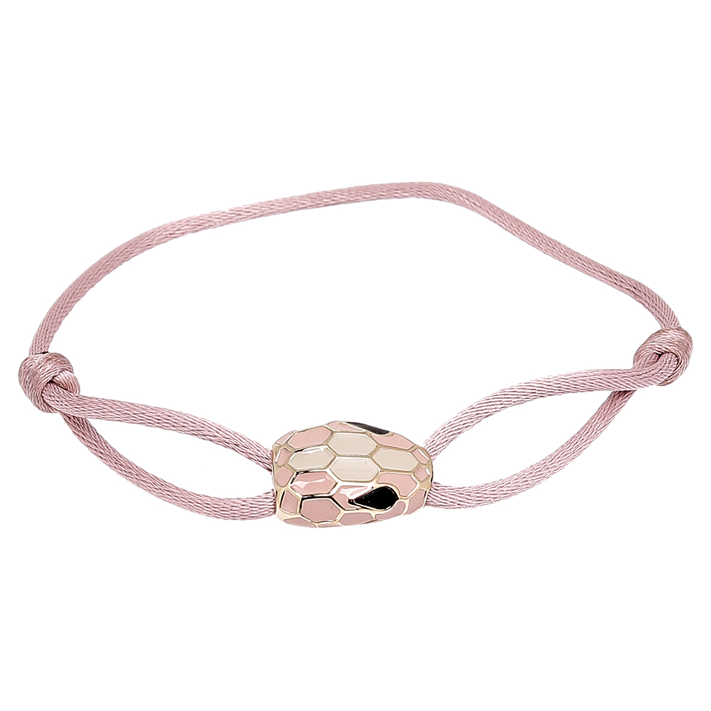 

Bvlgari Gold Tone Serpenti Forever Corded Bracelet, Pink