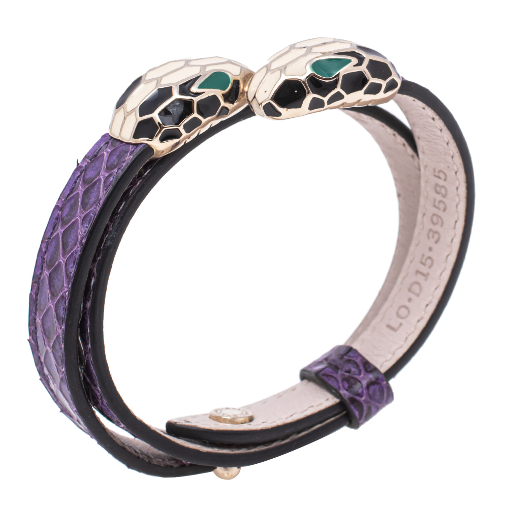 

Bvlgari Serpenti Forever Purple Leather Double Coiled Bracelet