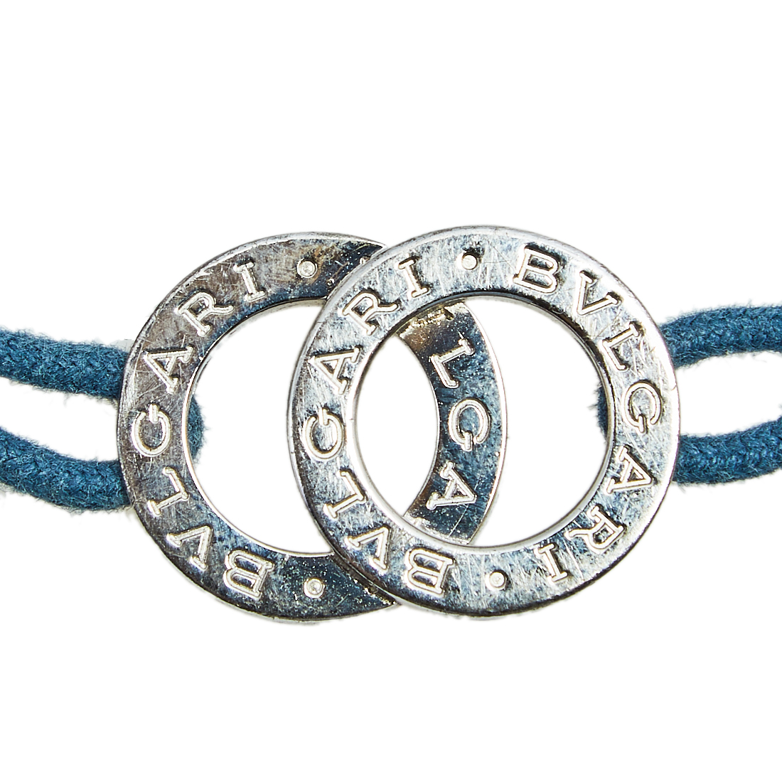 

Bvlgari Silver and Blue Adjustable Cord Bracelet