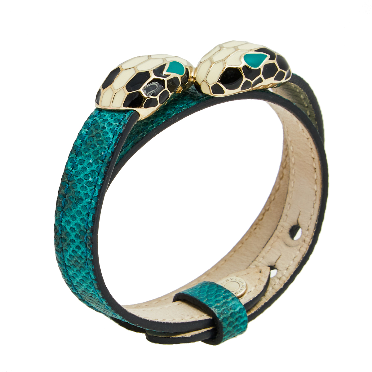 

Bvlgari Serpenti Forever Green Snakeskin Double Wrap Bracelet