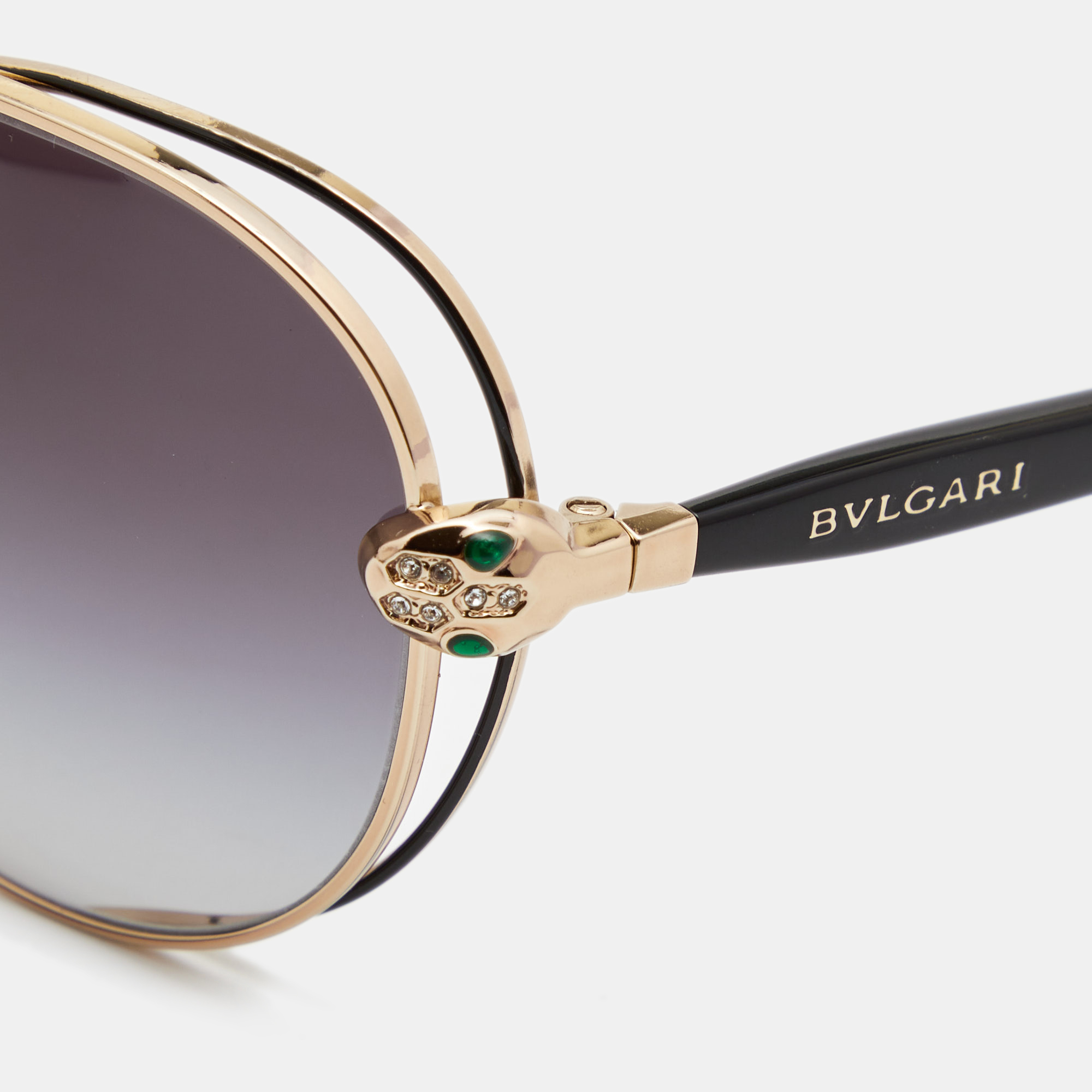 

Bvlgari Black/Gold 6087-B Oval Gradient Sunglasses