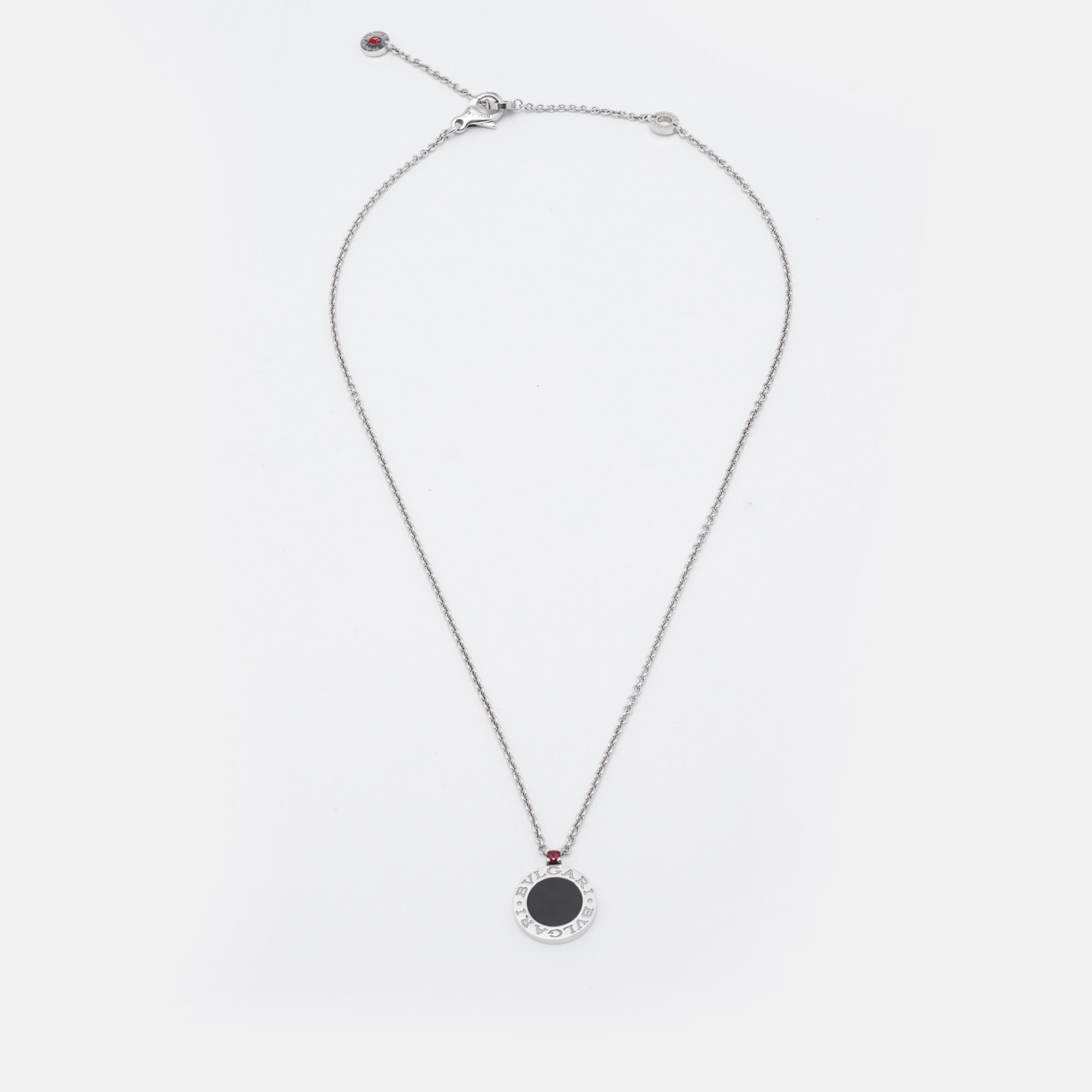 

Bvlgari Sterling Silver Onyx & Ruby Save The Children Pendant Necklace, Black