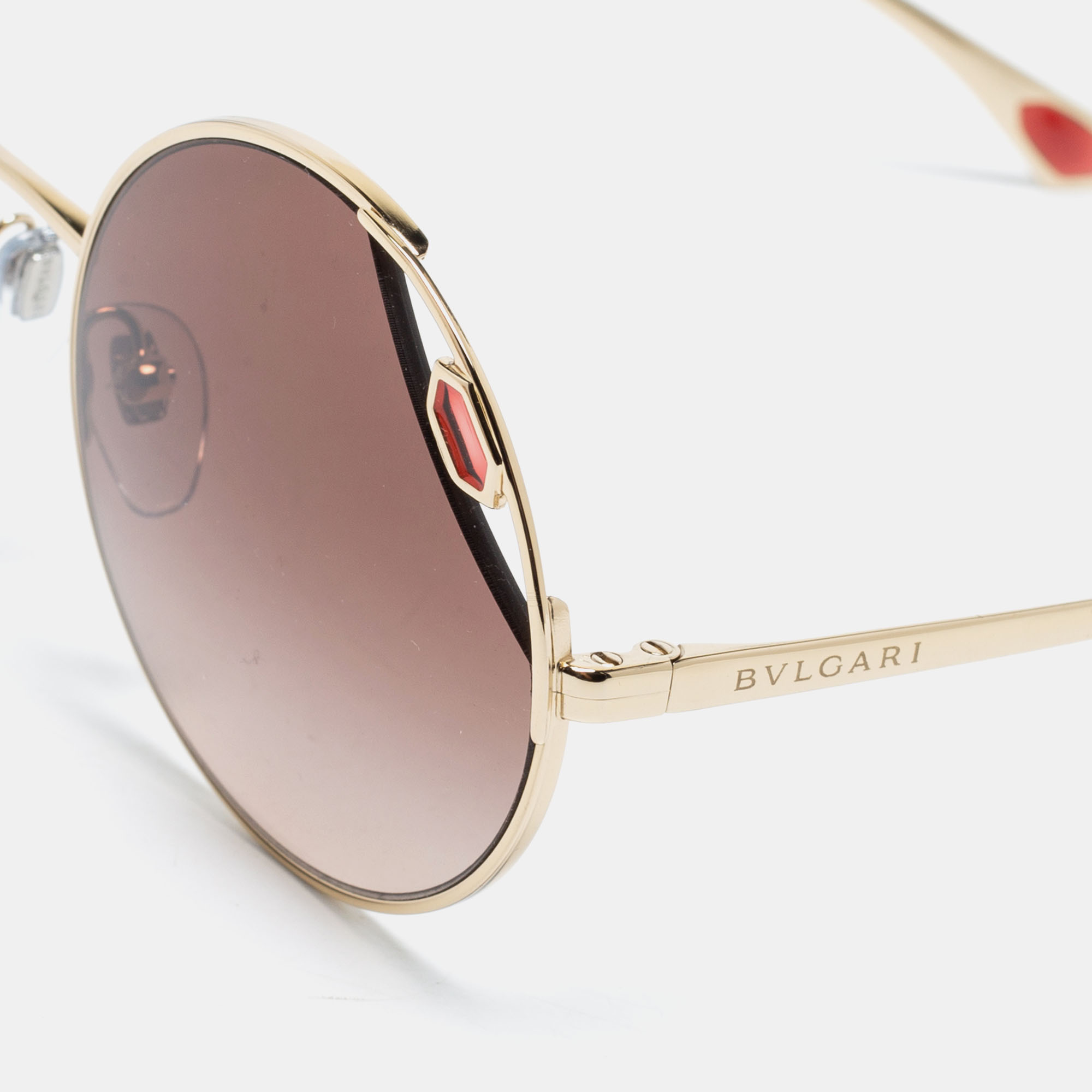 

Bvlgari Gold Tone/ Brown Gradient BV 6159 Round Sunglasses