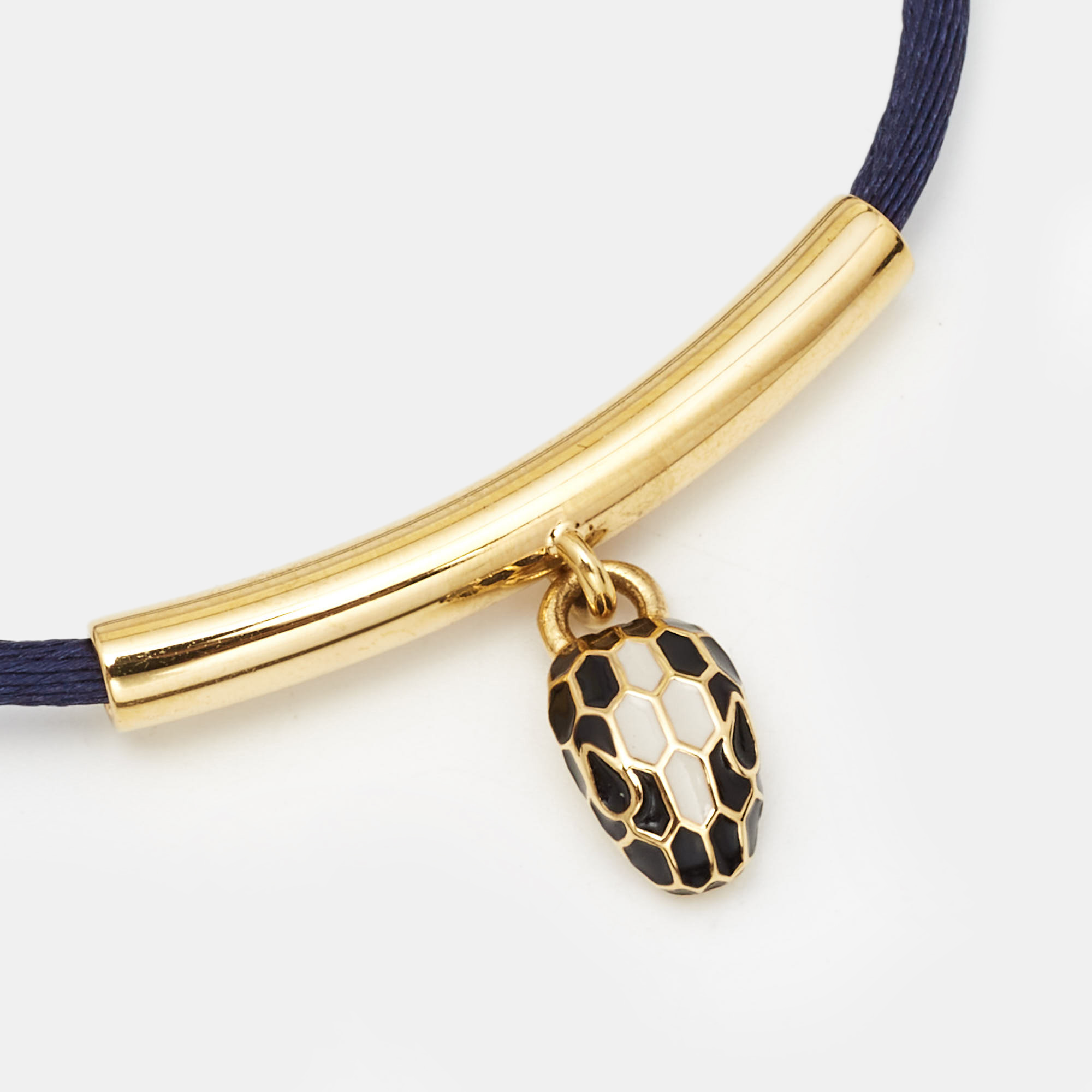 

Bvlgari Serpenti Forever Enamel Gold Tone Adjustable Cord Bracelet