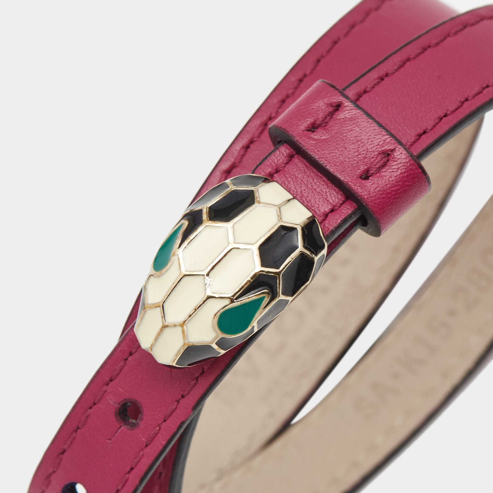 

Bvlgari Serpenti Forever Enamel Leather Gold Tone Bracelet