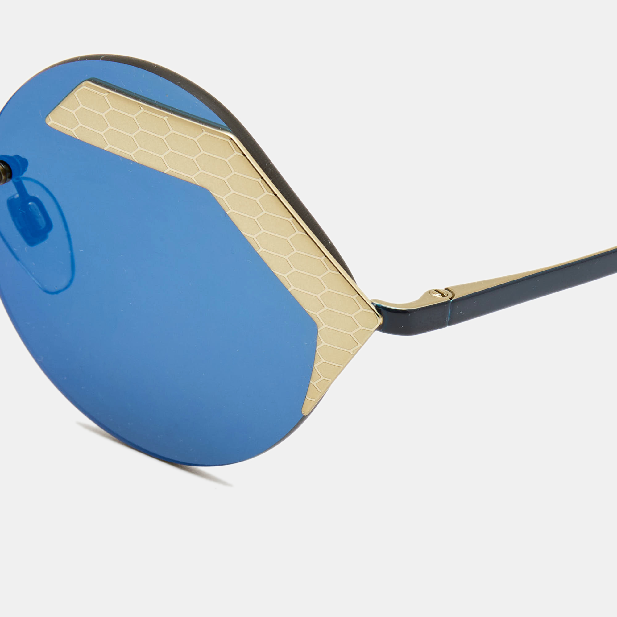 

Bvlgari Blue/Gold Serpenti Round Sunglasses