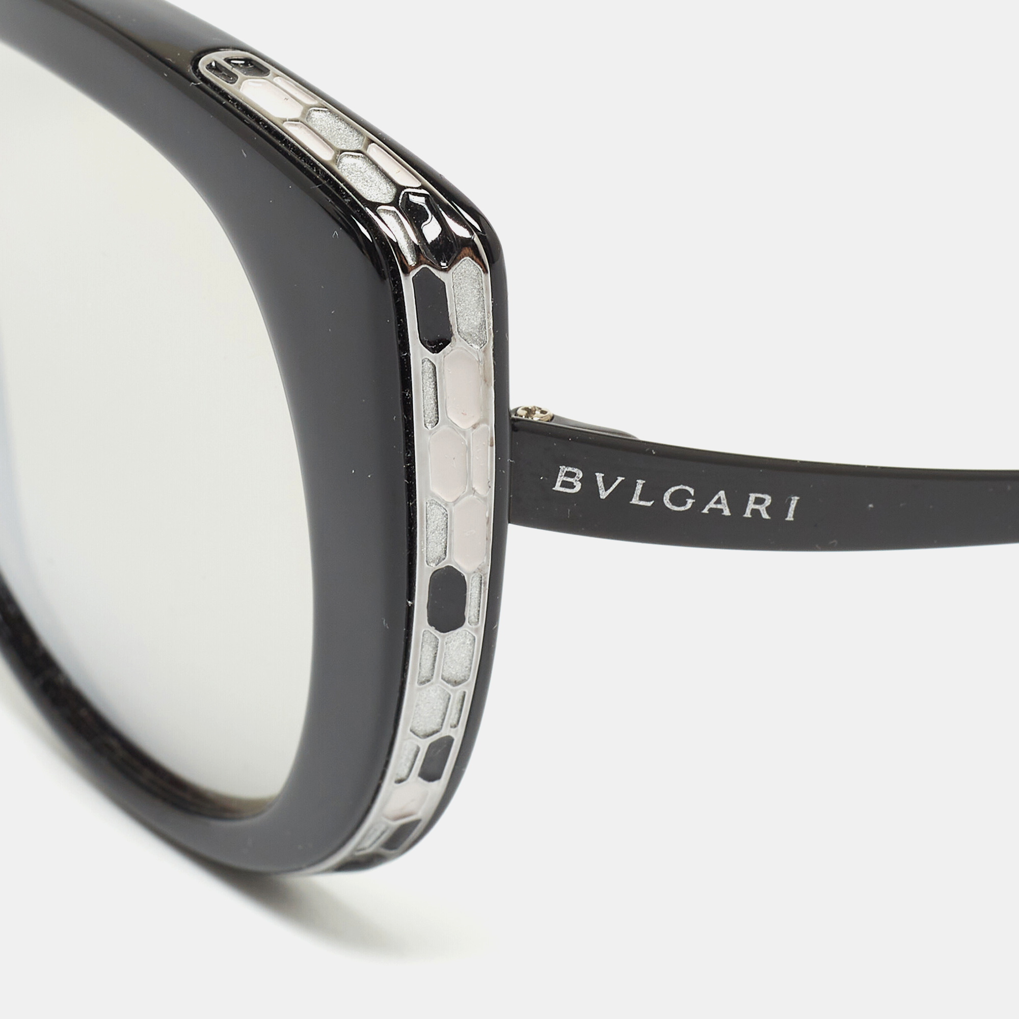 

Bvlgari Black/Grey Serpenti 8178 Mirror Cat Eye Sunglasses