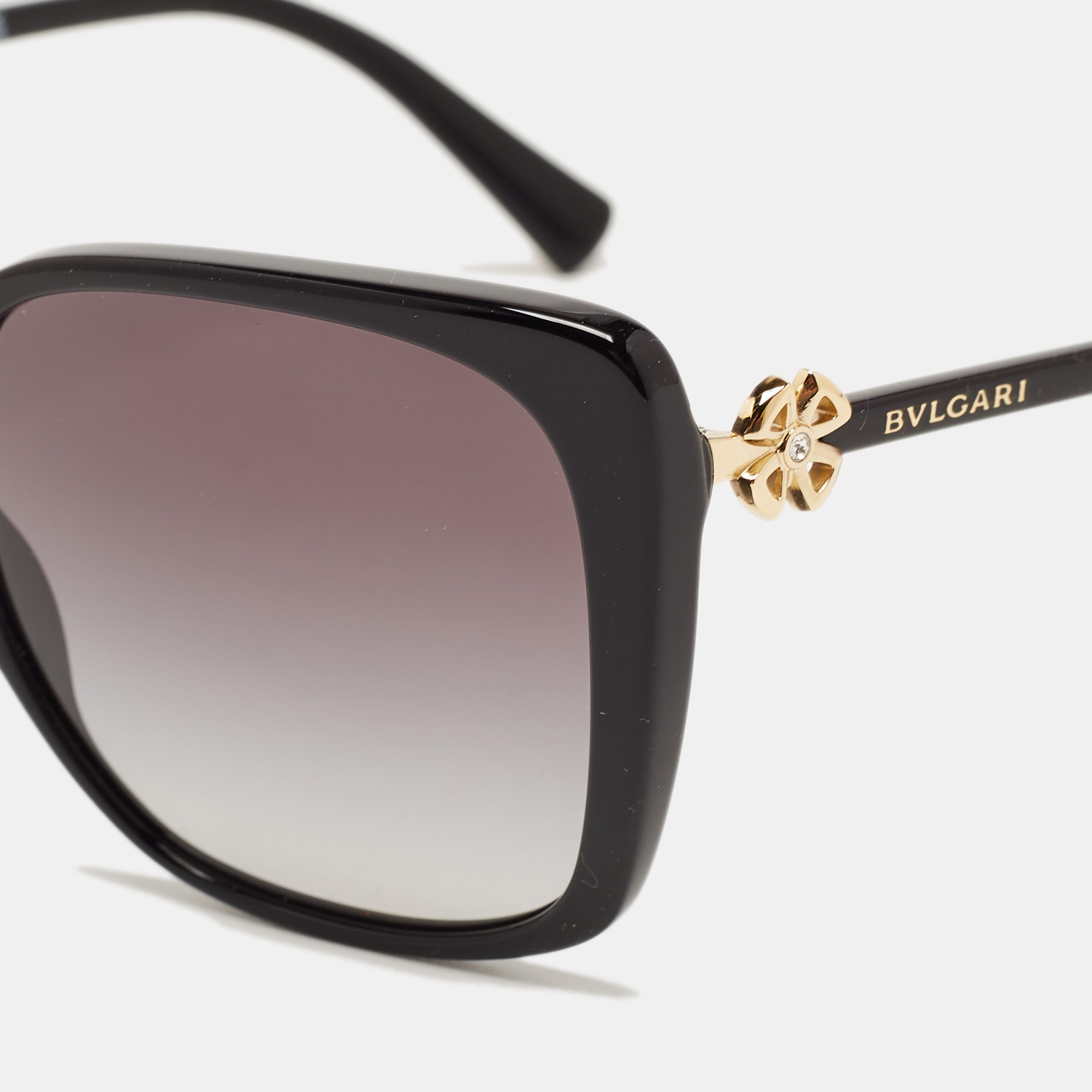 

Bvlgari Black Gradient 8225-B Crystal Embellished Square Sunglasses