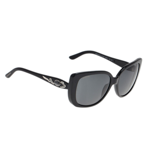 Pre Owned Bvlgari Black Special Fit Cats Eye Sunglasses