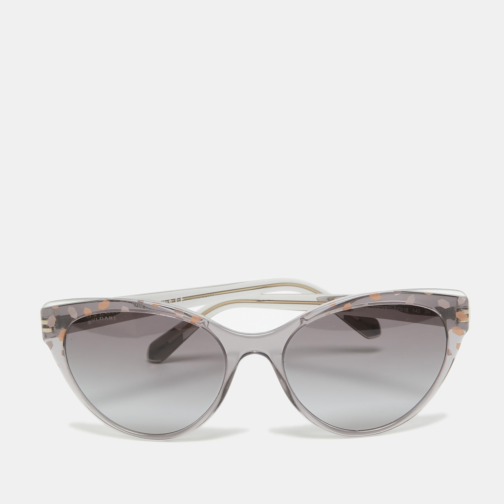 Pre-owned Bvlgari Grey Bv 8209 Cat Eye Sunglasses
