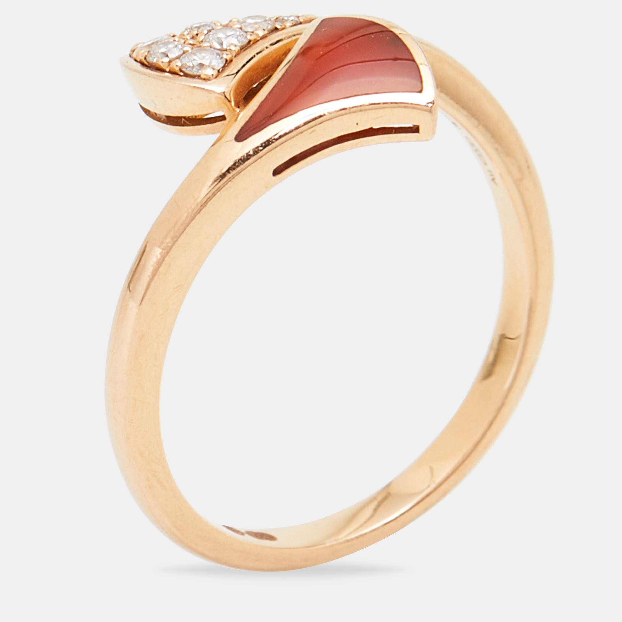 

Bvlgari Divas' Dream Carnelian Diamond 18 Rose Gold Ring Size