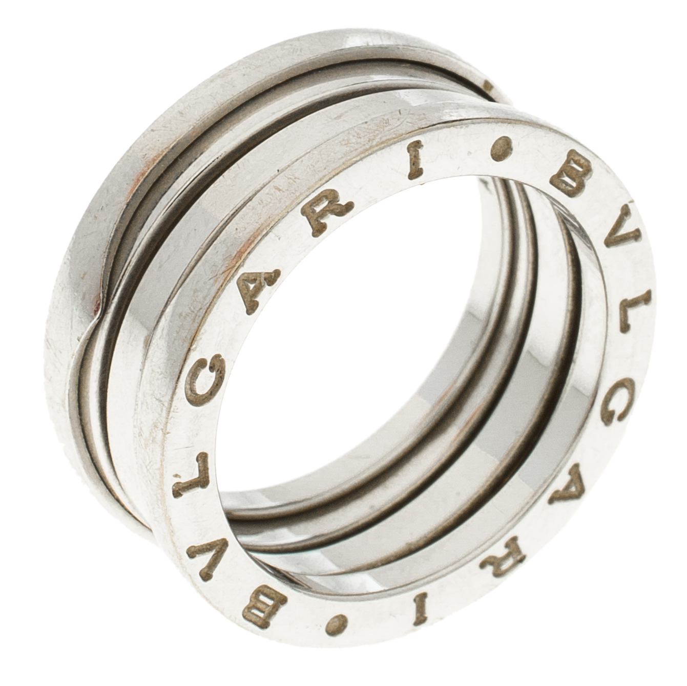 Bvlgari B.Zero1 3-Band 18k White Gold Ring Size 56