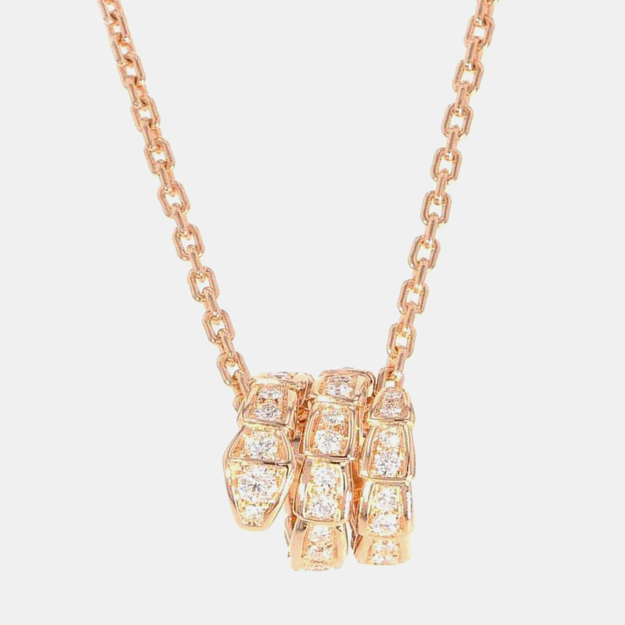 

Bvlgari 18K Rose Gold and Diamond Serpenti Viper Pendant Necklace