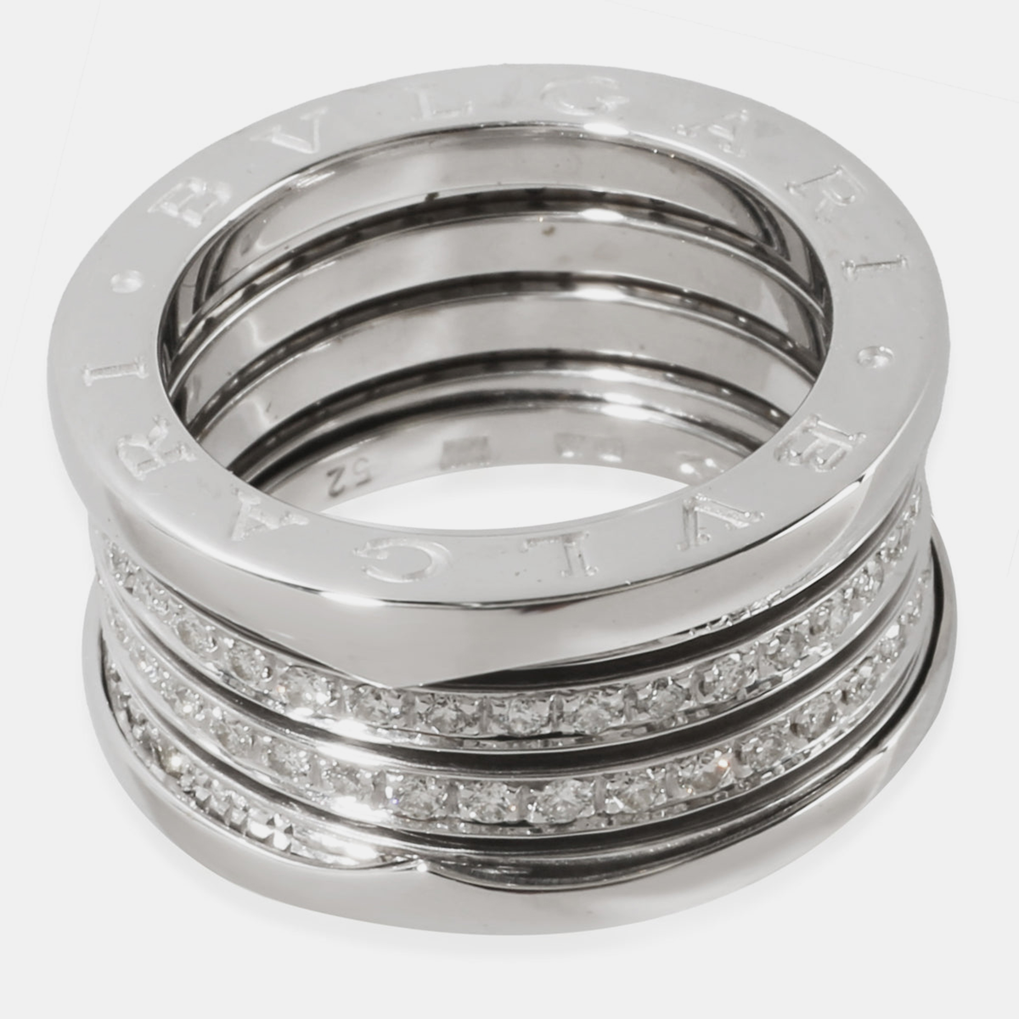 

Bvlgari 18k White Gold B.zero1 Band Ring 0.75 CTW