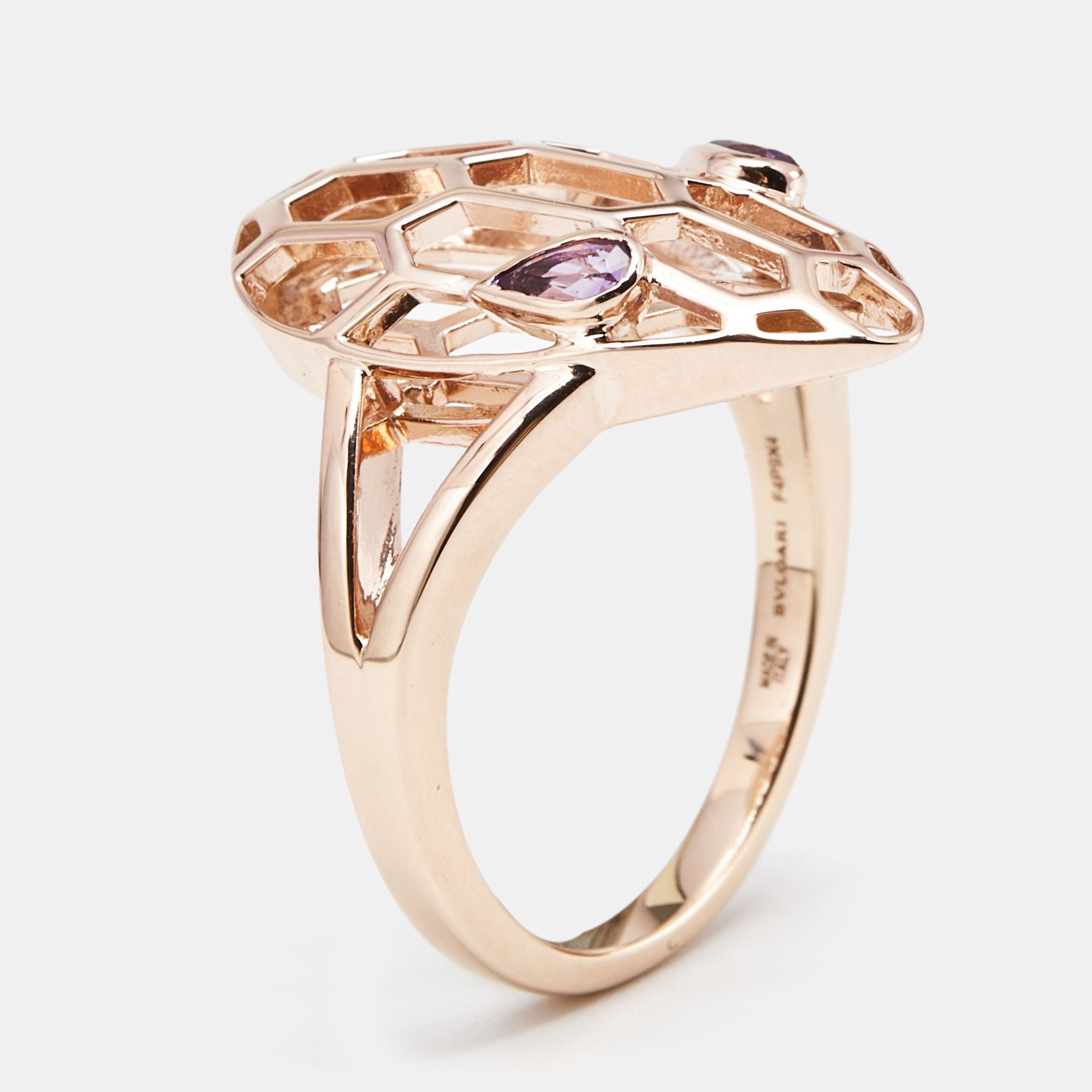 

Bvlgari Serpenti Amethyst 18k Rose Gold Ring Size