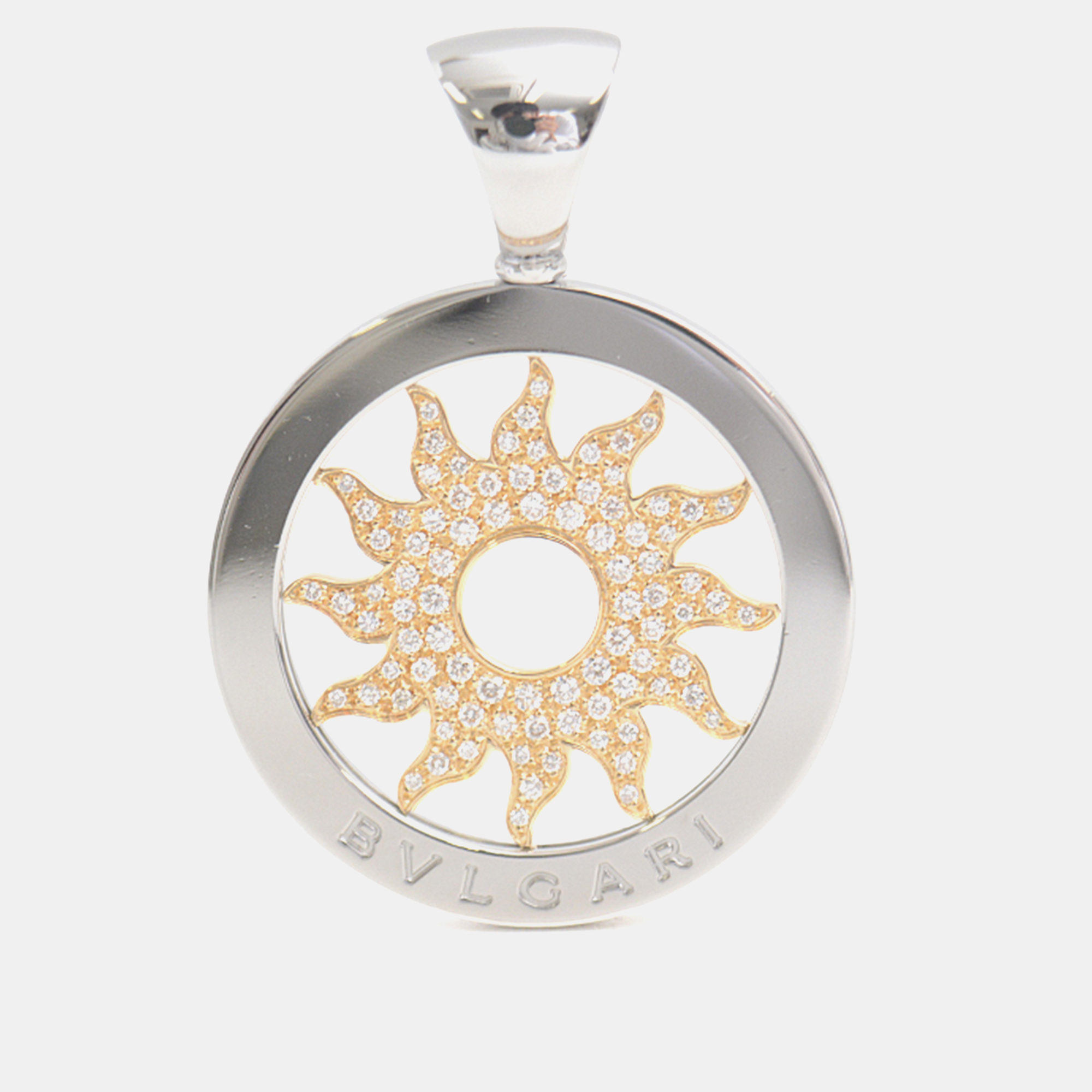 

Bvlgari 18K Yellow Gold, Stainless Steel and Diamond Tondo Sunny Pendant Top