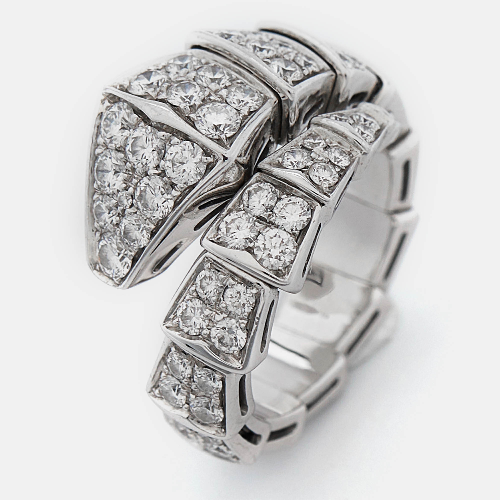 

Bvlgari Serpenti Viper Diamonds 18k White Gold Ring Size