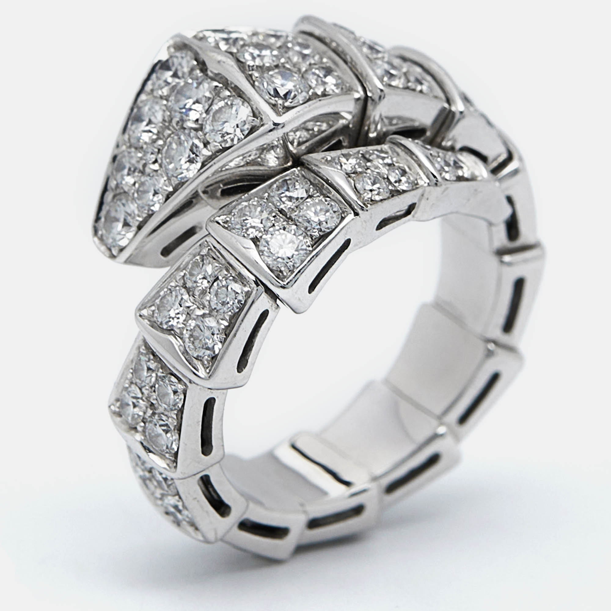 

Bvlgari Serpenti Viper Diamonds 18k White Gold Ring Size