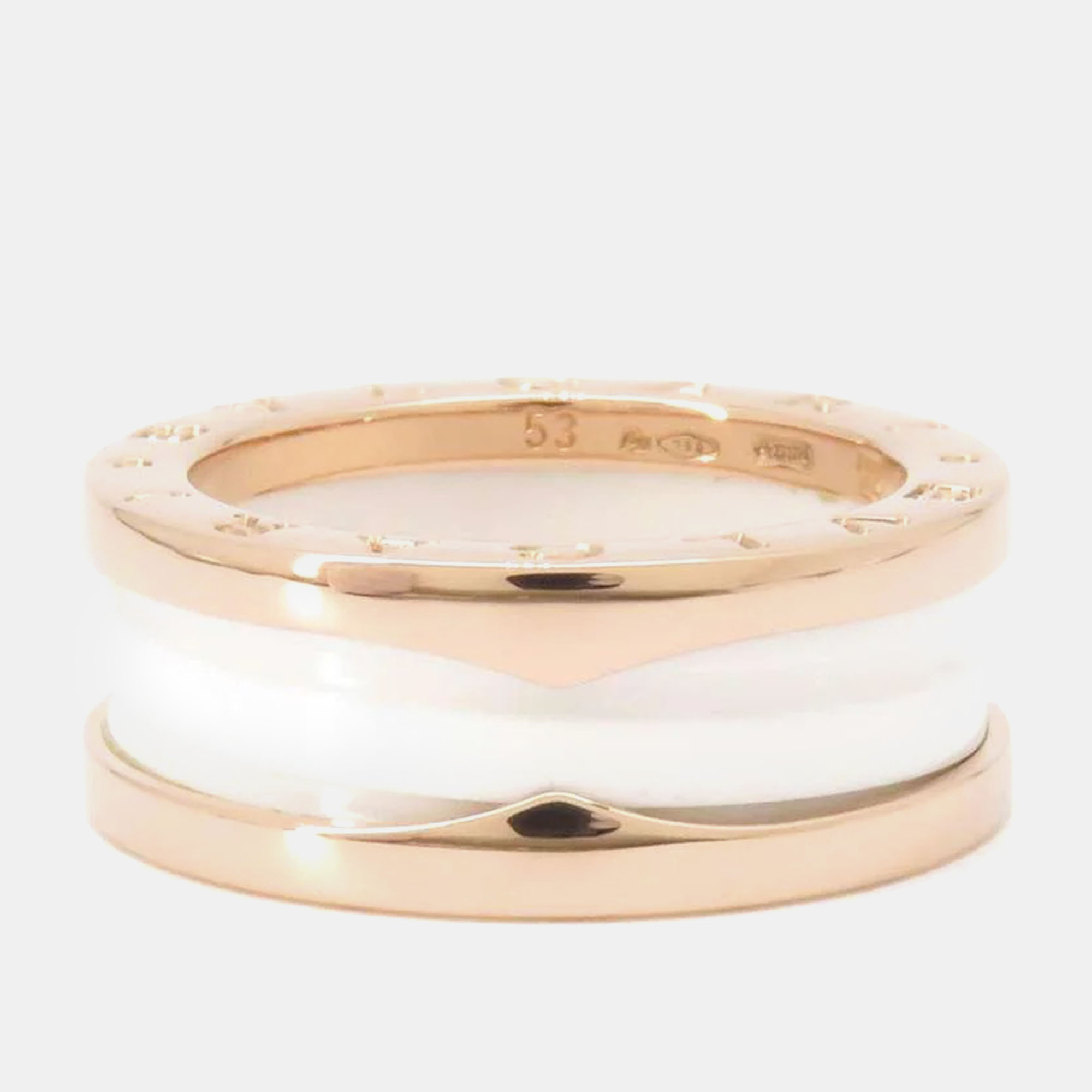 

Bvlgari 18k PG White Ceramic B.Zero1 2-band Ring Size