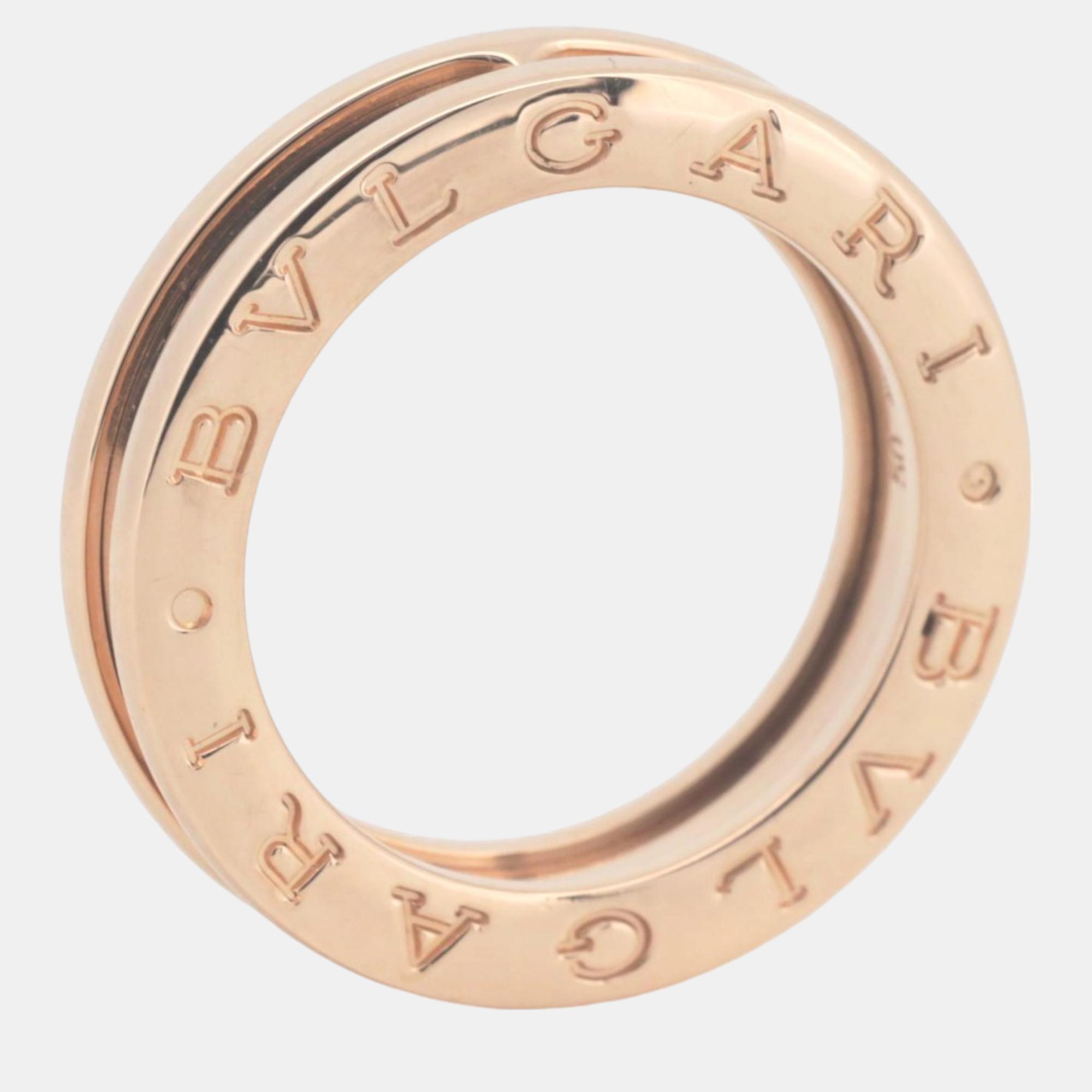 

Bvlgari 18K Rose Gold B.Zero1 Band Ring EU 50