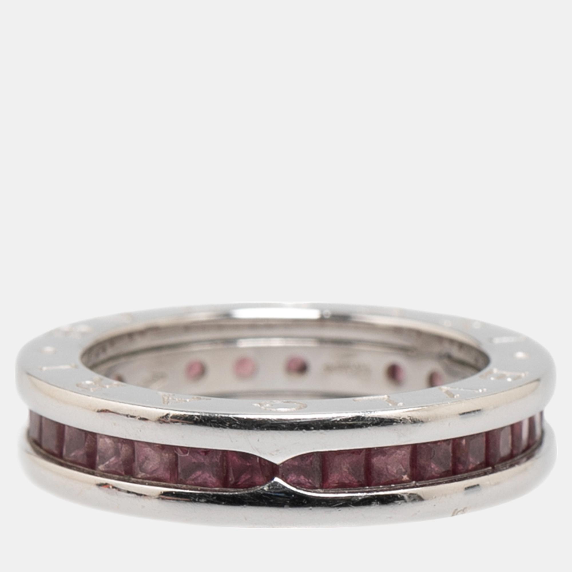 

Bvlgari 18K White Gold Garnet B.Zero1 1 Band Ring