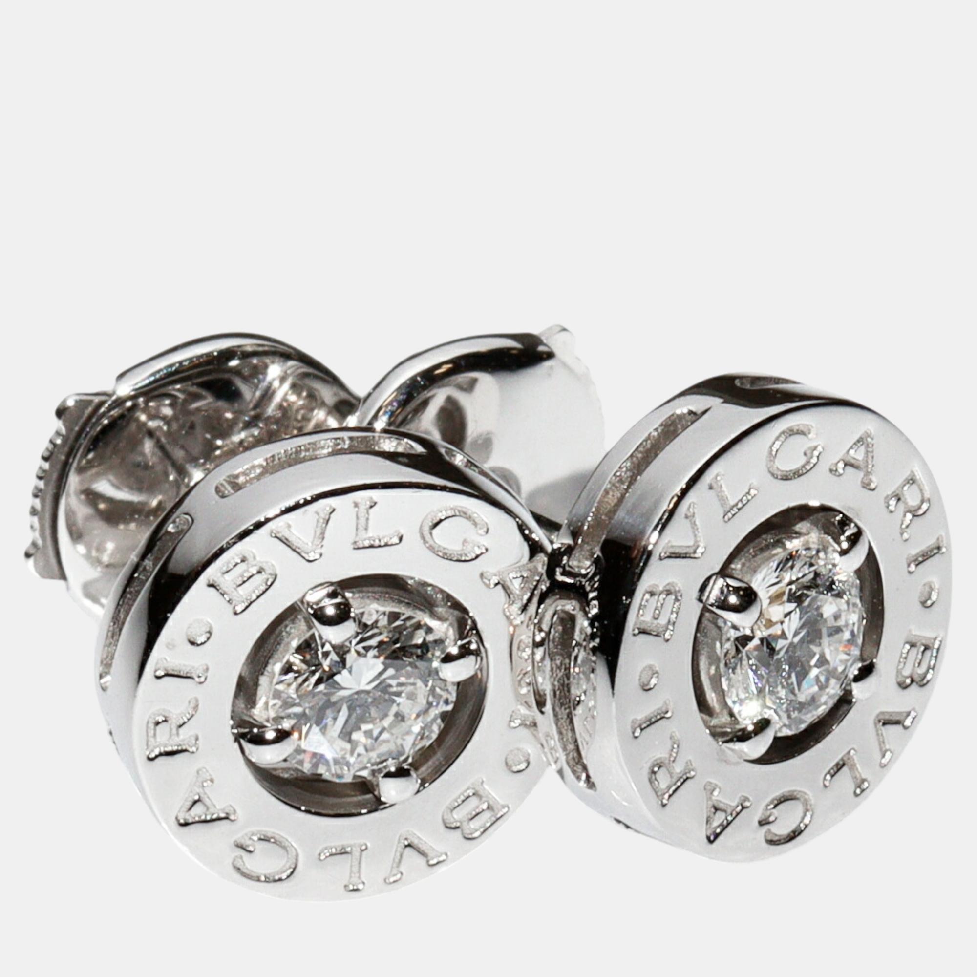 

Bvlgari 18K WG Diamond Earrings White Metal