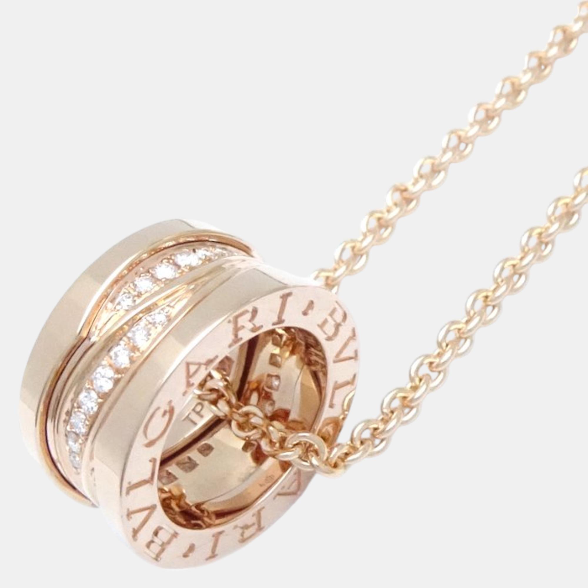 

Bvlgari B.zero1 Diamond Necklace 18K PG Rose Gold Metal