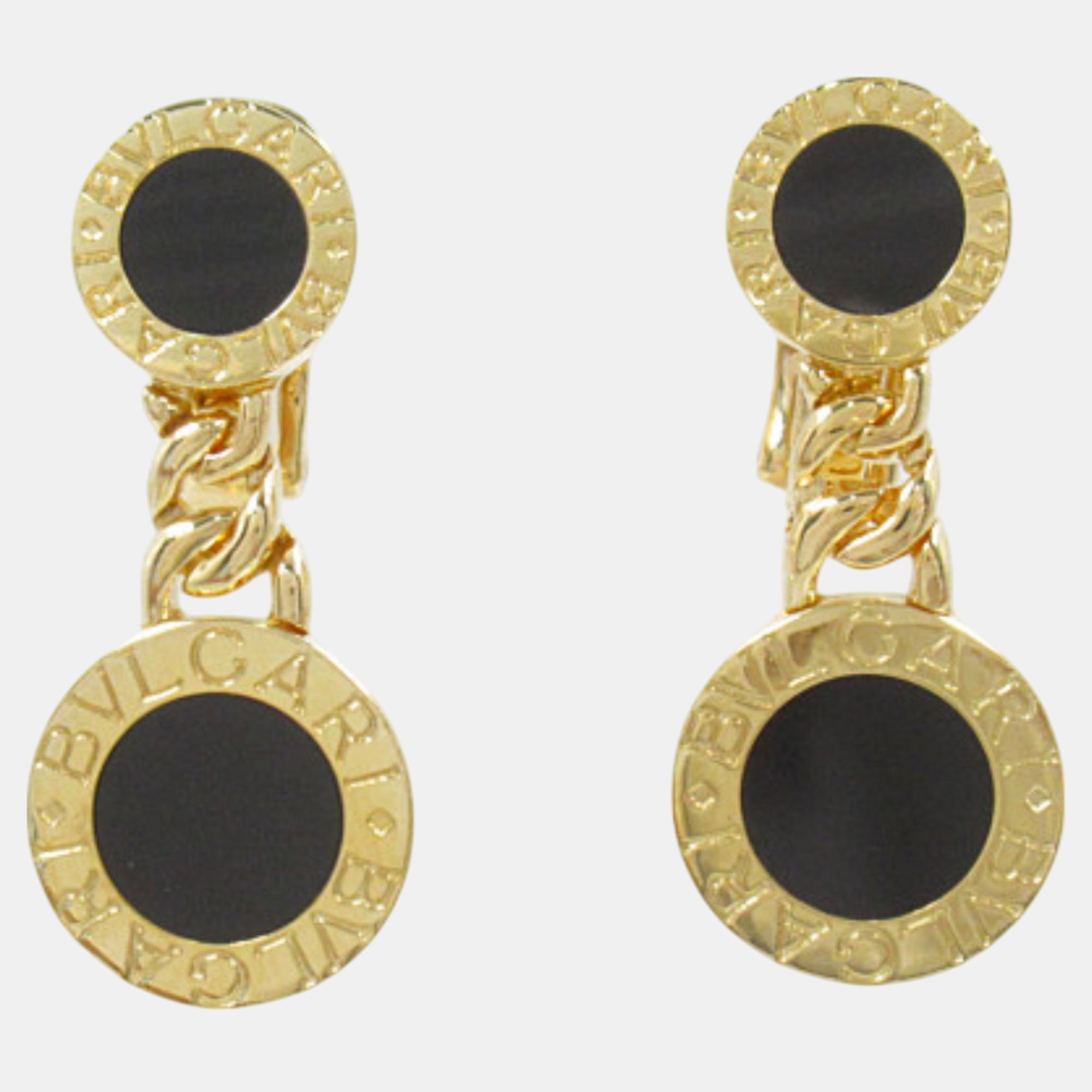 

Bvlgari Onyx Earrings 18k Yellow Gold Black Metal