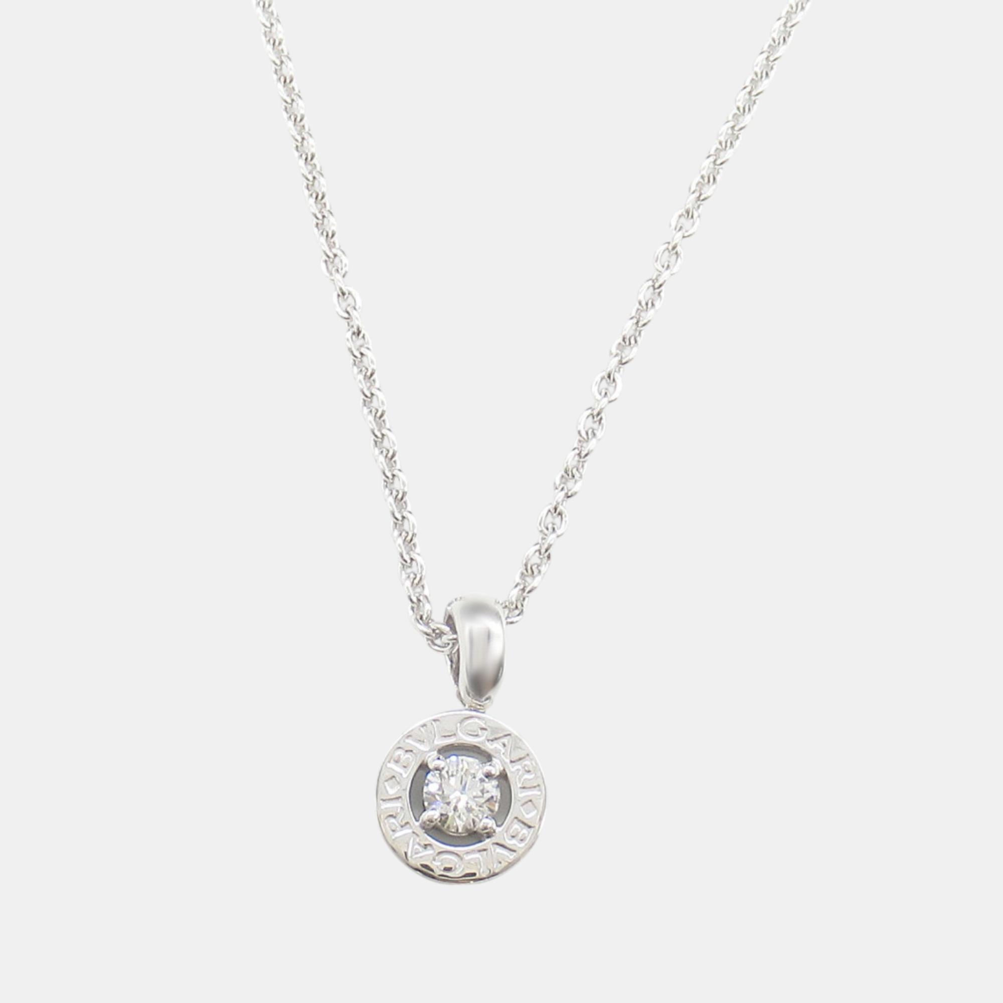 

Bvlgari Diamond Necklace 18k White Gold White Gold Clear Metal