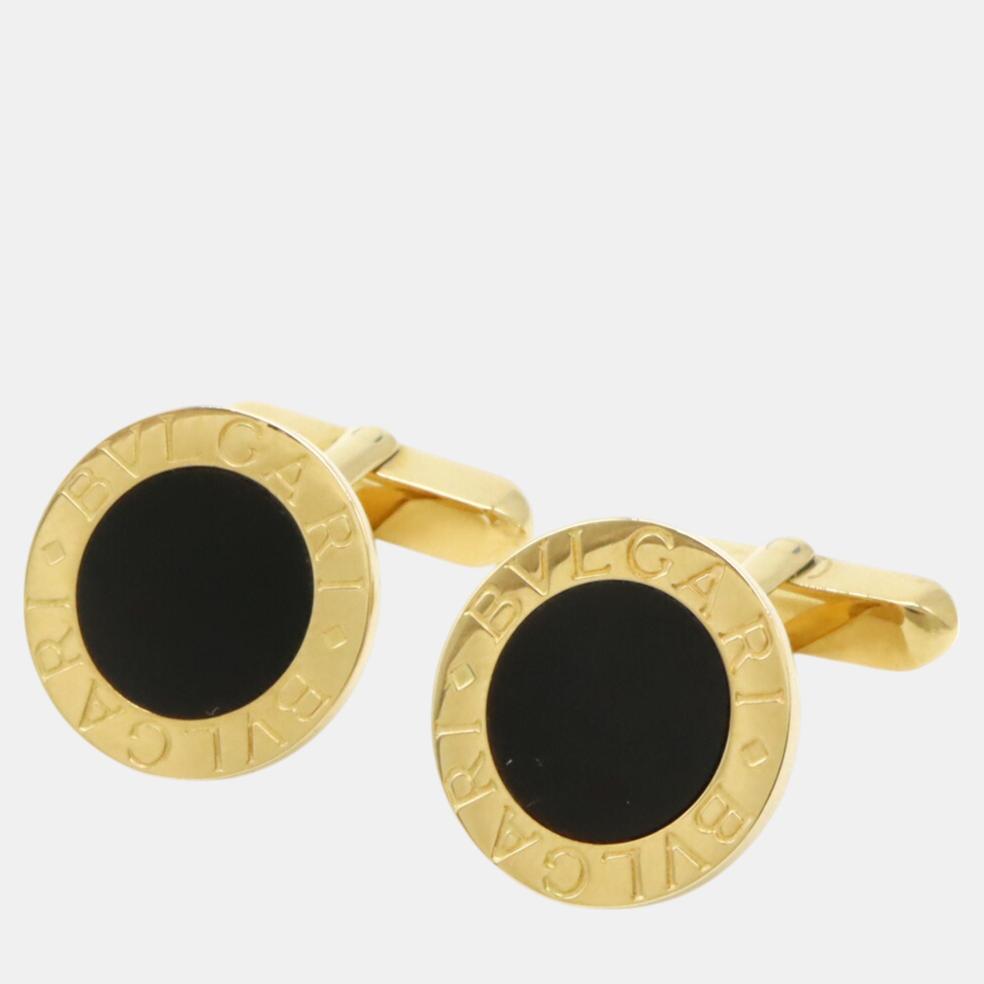 

Bvlgari 18K Yellow Gold and Onyx Bvlgari Bvlgari Cufflinks