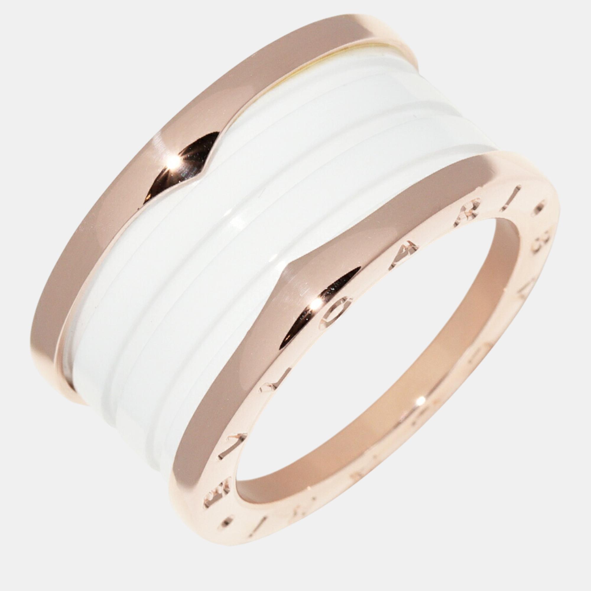 

Bvlgari 18K Rose Gold and Ceramic B.Zero1 Band Ring EU 57