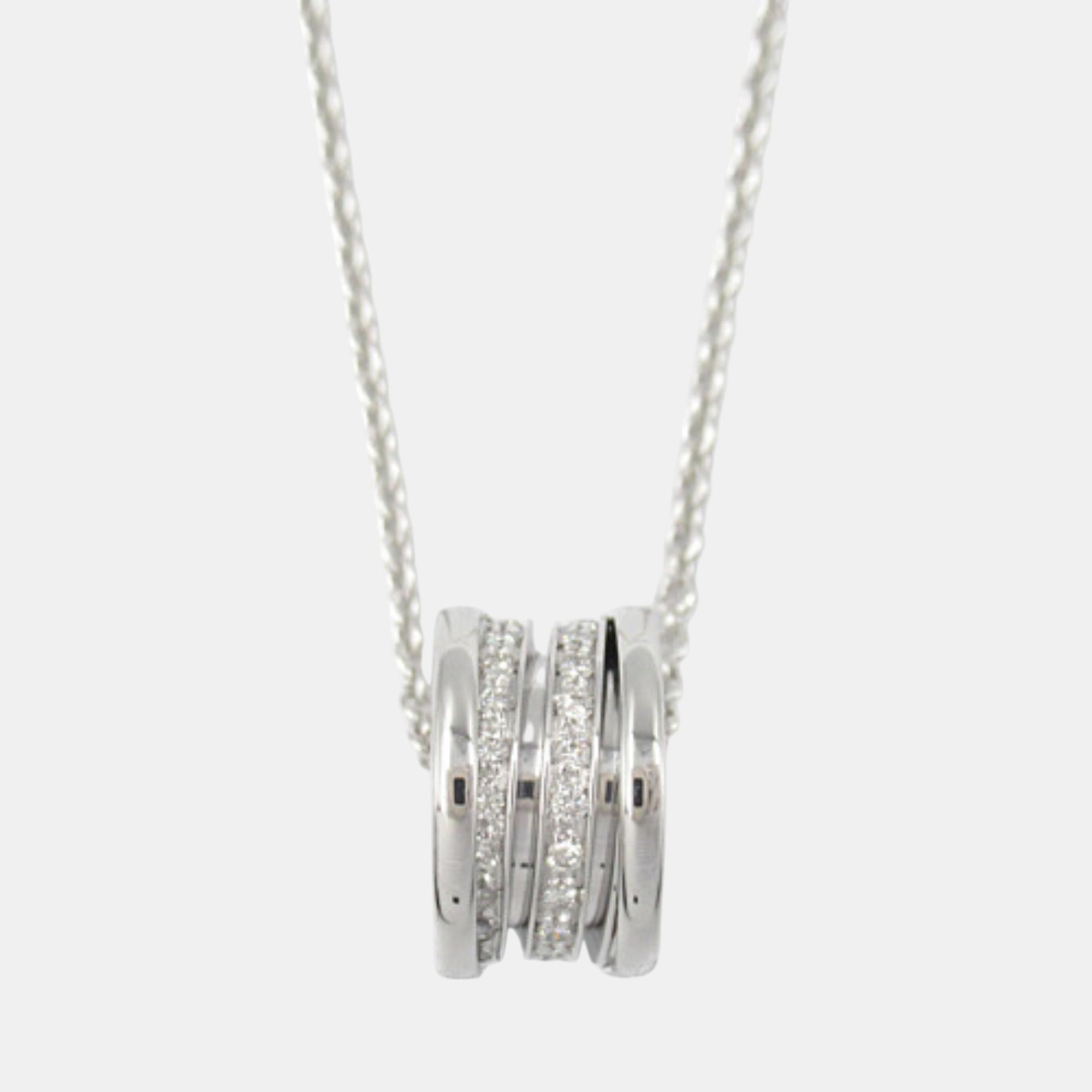 

Bvlgari 18K White Gold and Diamond B.Zero1 Pendant Necklace