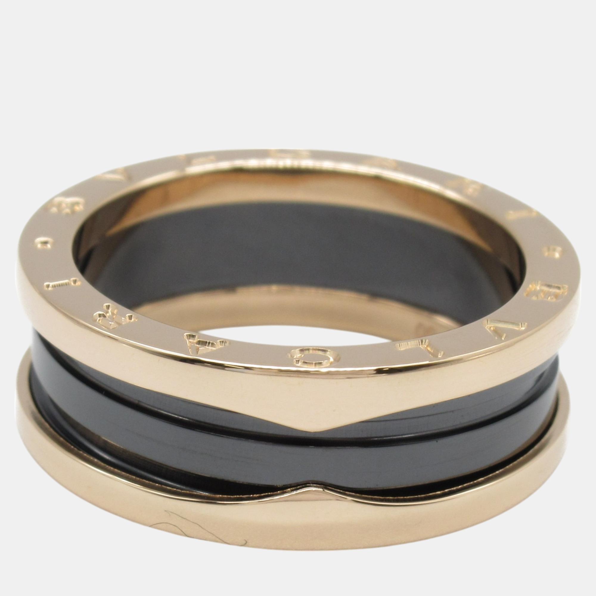 

Bvlgari 18K Rose Gold and Ceramic B.Zero1 Band Ring EU 60