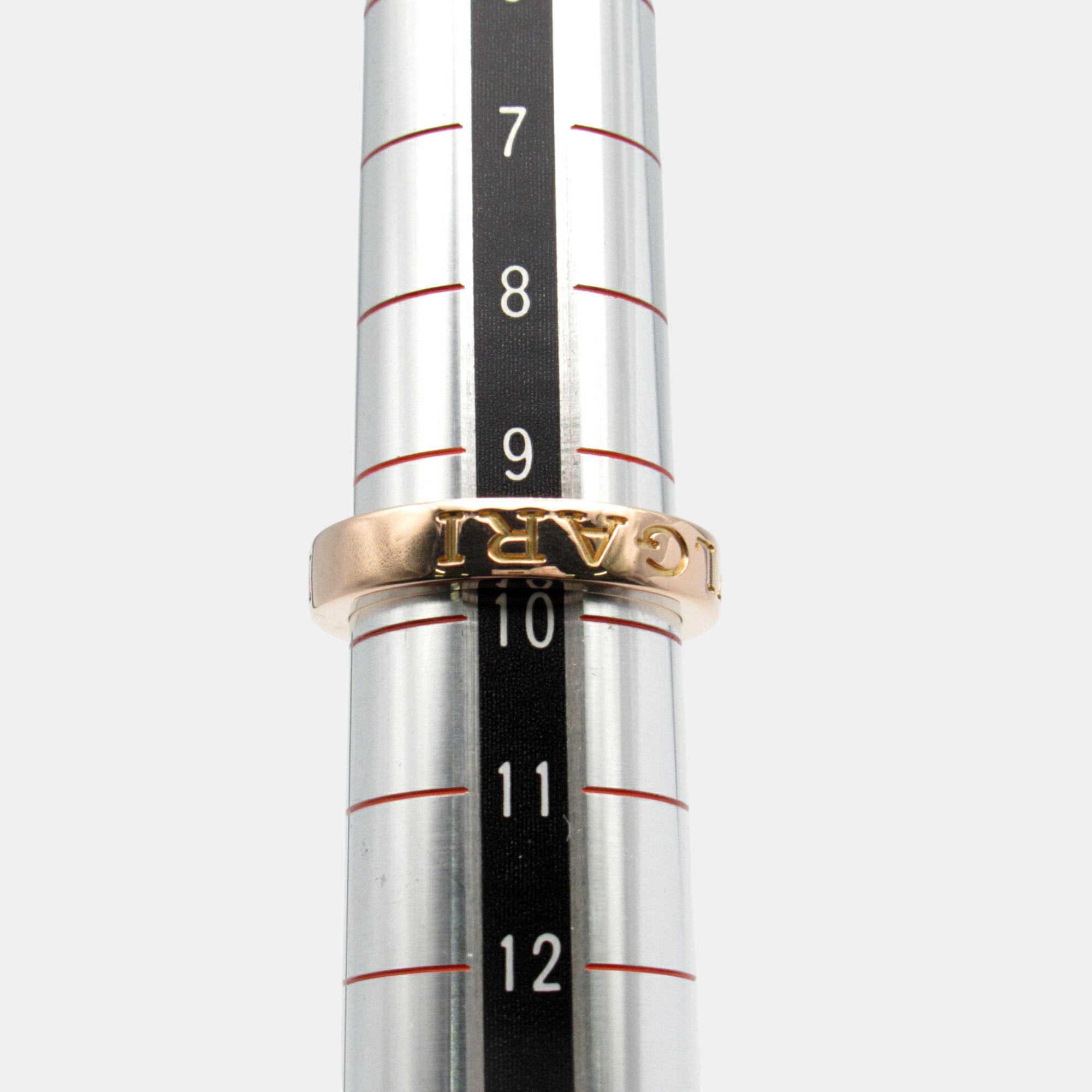 Bvlgari 18K Rose Gold and Diamond Band Ring EU 50 