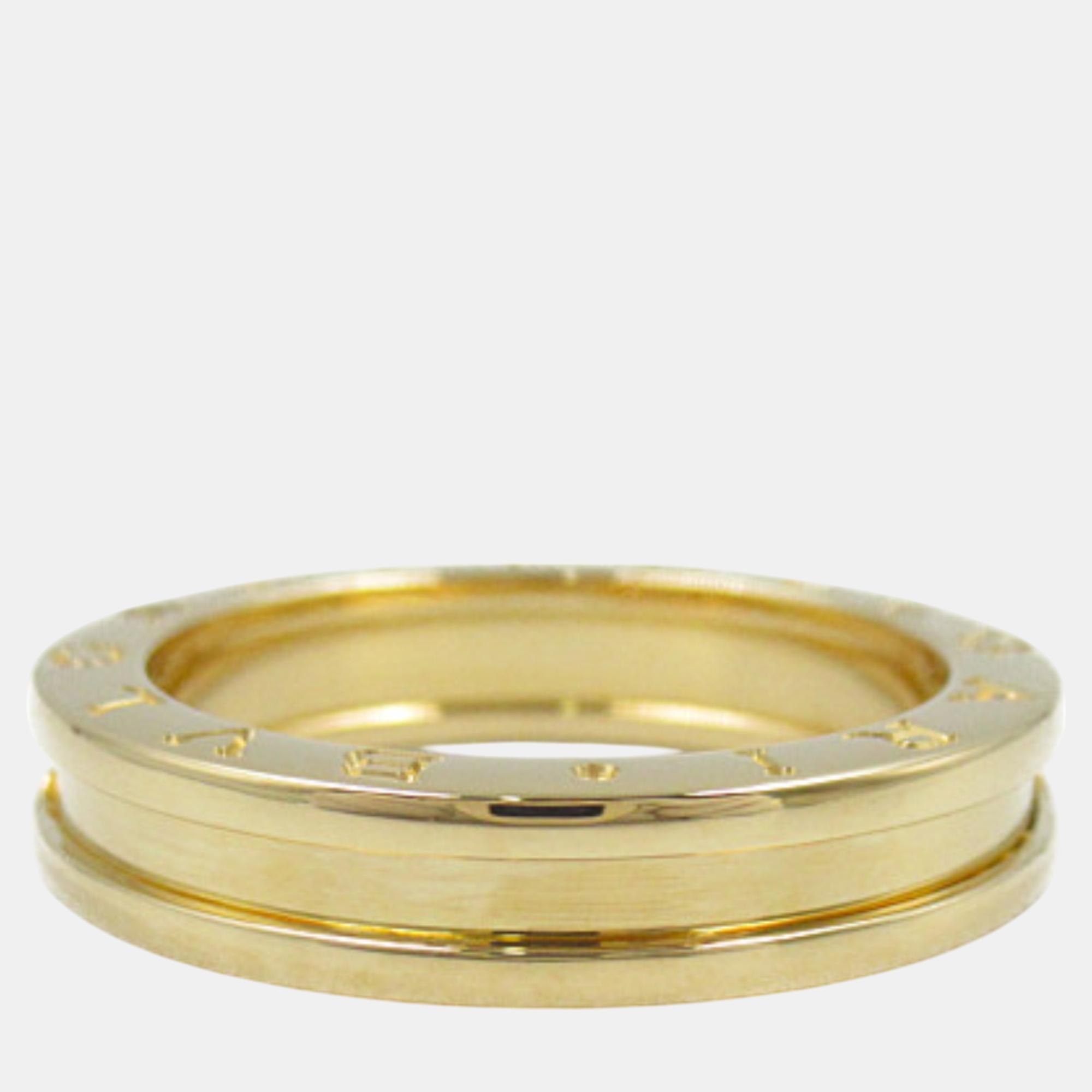 Pre-owned Bvlgari 18k Yellow Gold B.zero1 Band Ring Eu 59