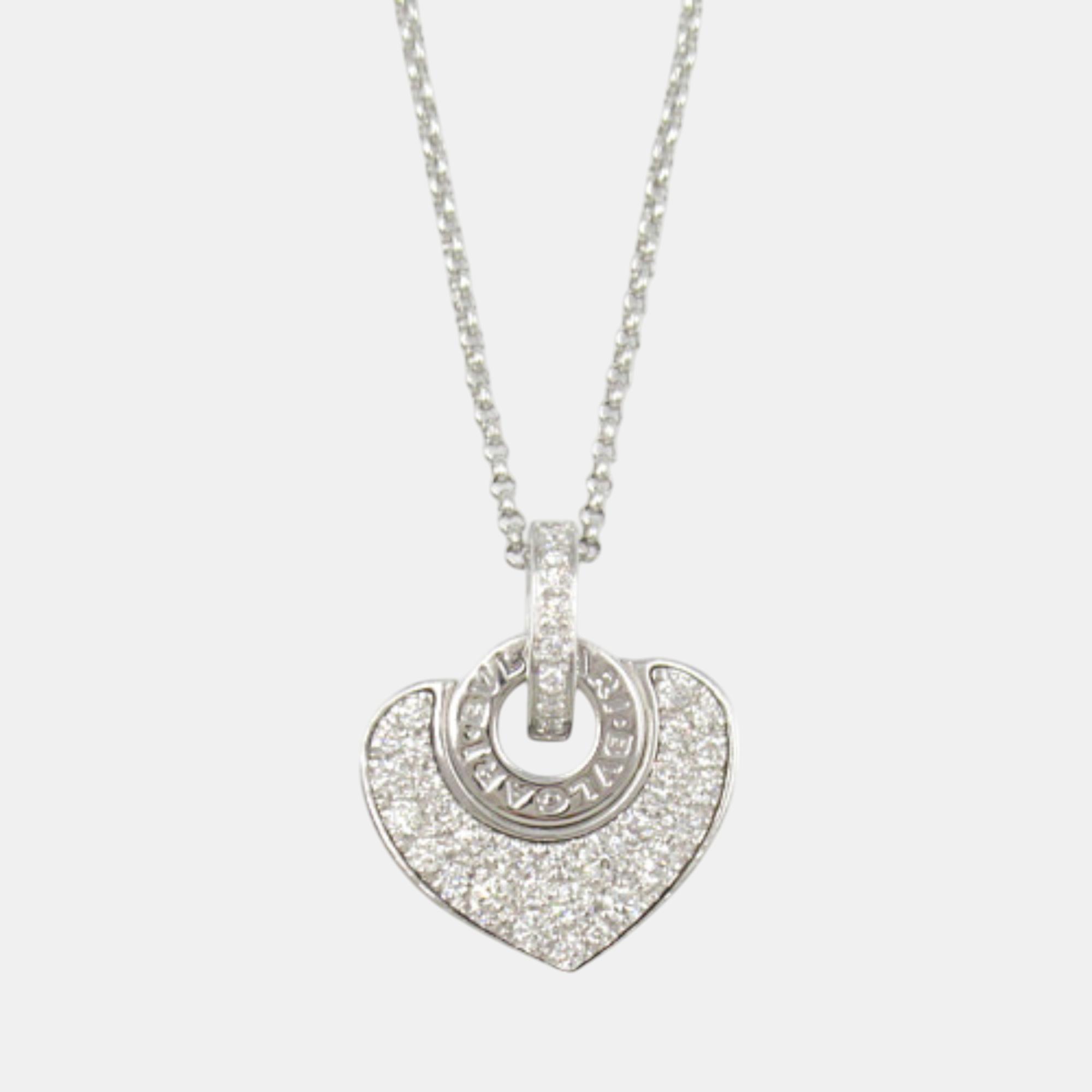 

Bvlgari 18K White Gold and Diamond Cuore Pendant Necklace