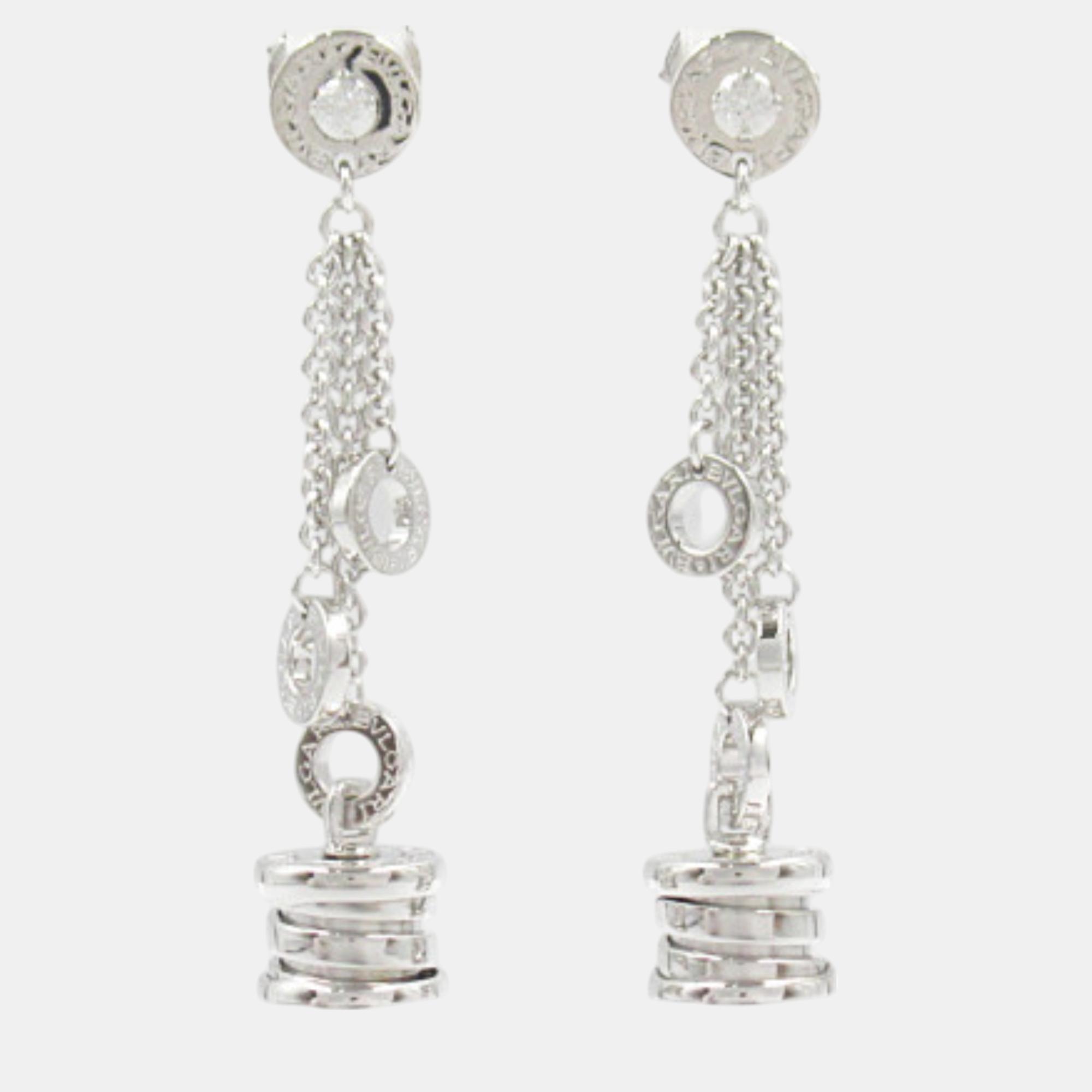 

Bvlgari 18K White Gold and Diamond B.Zero1 Drop Earrings