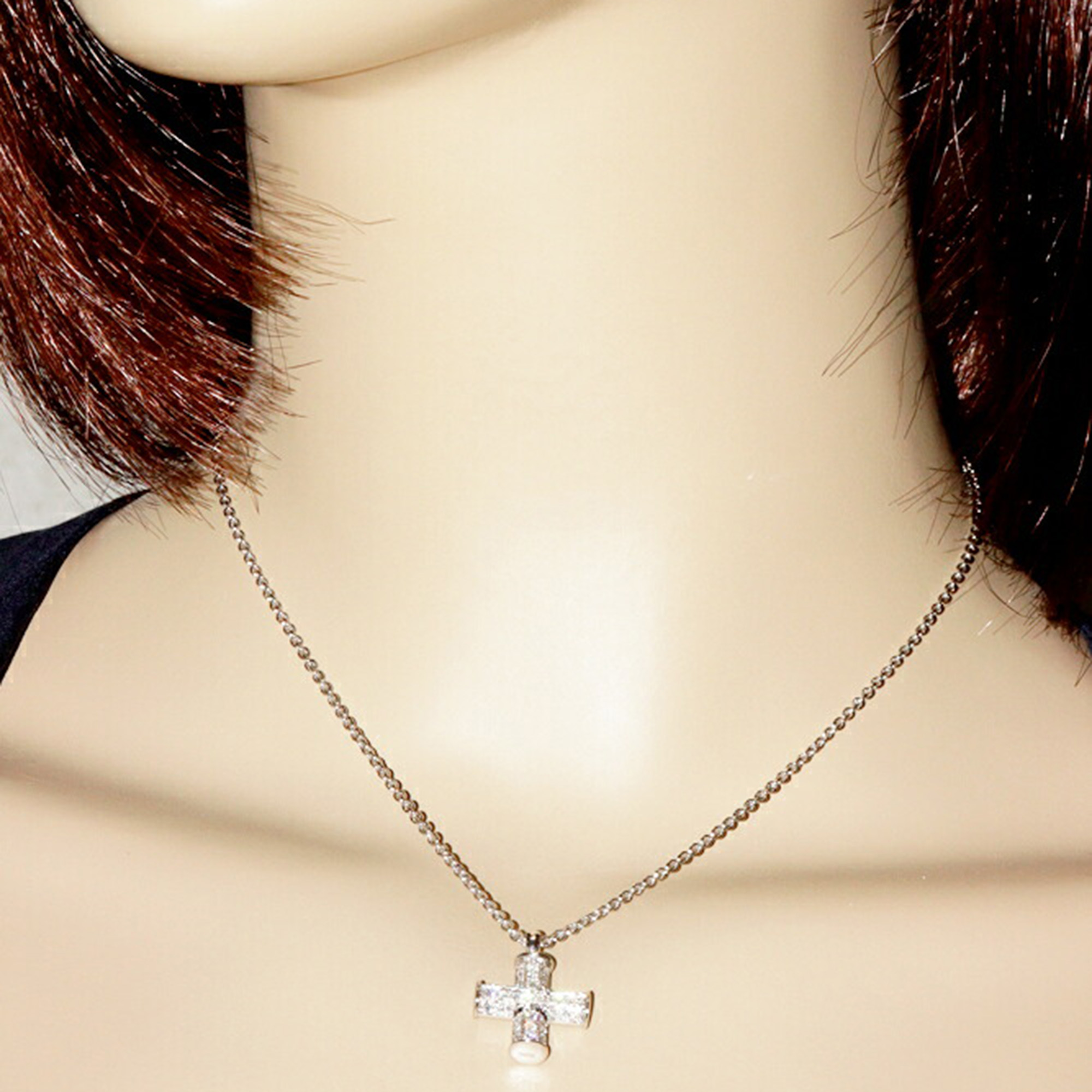 Bvlgari 18K White Gold and Diamond Bvlgari Bvlgari Pendant Necklace 
