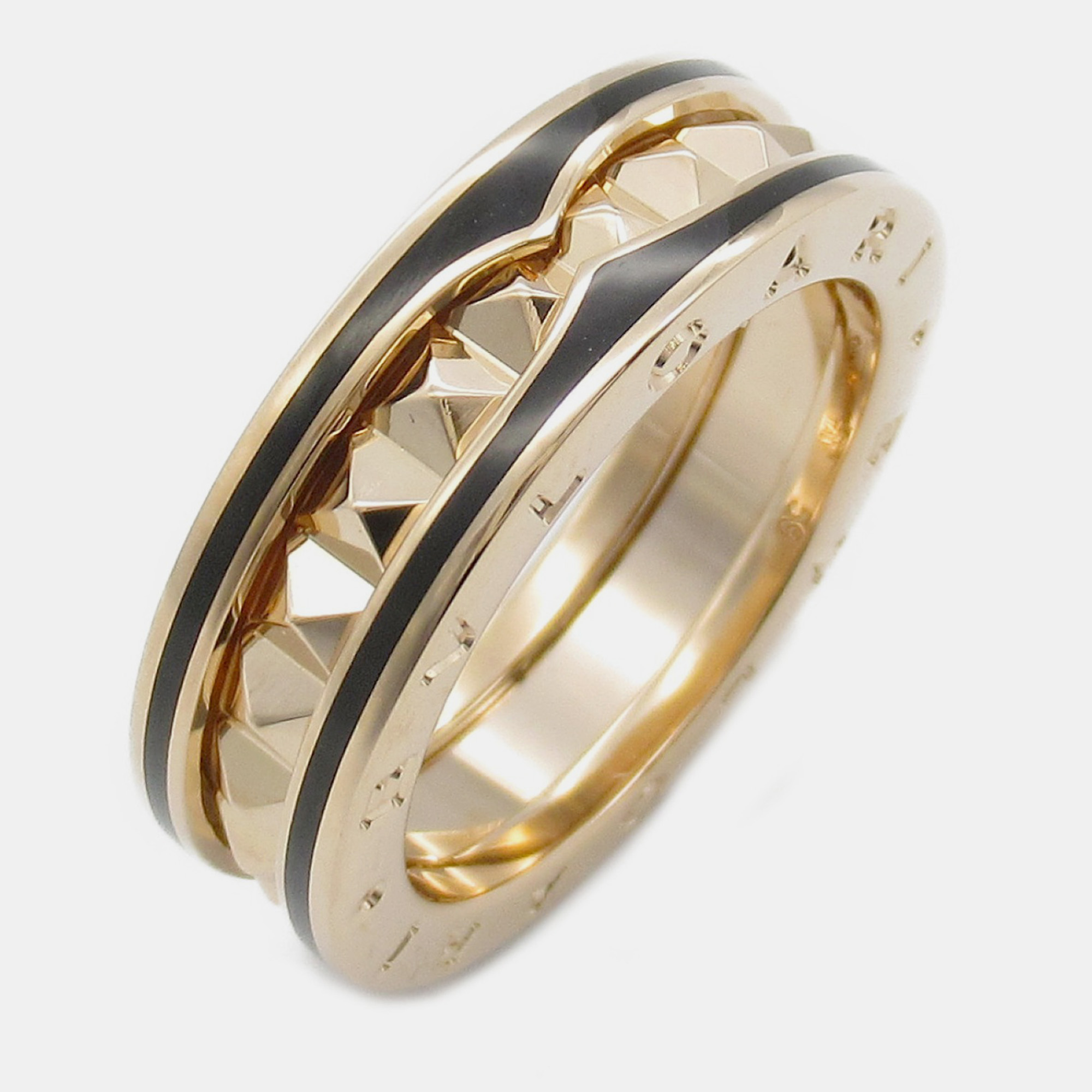 

Bvlgari 18K Rose Gold and Ceramic B.Zero1 Rock Band Ring EU 59