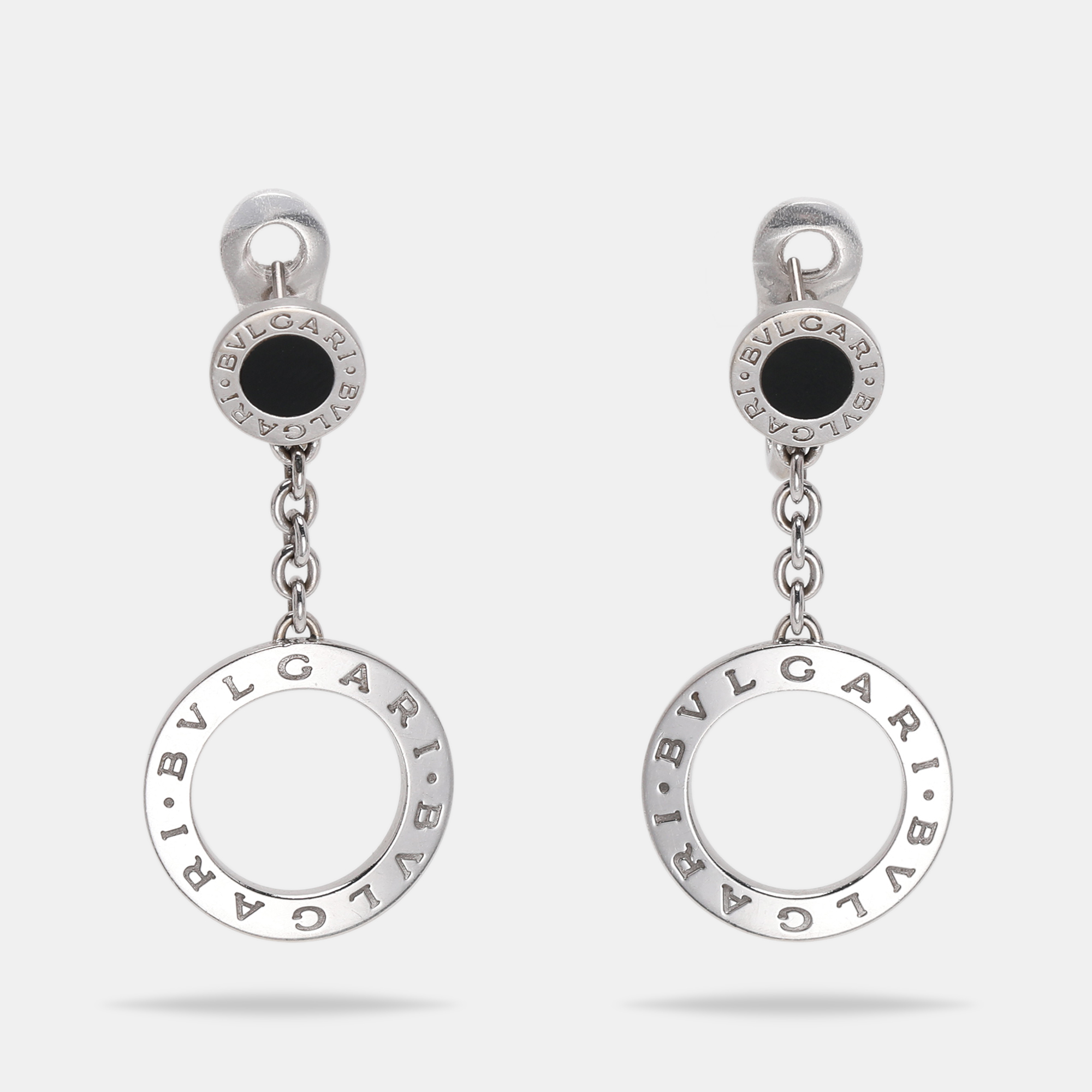 

Bvlgari Bvlgari Onyx 18k White Gold Dangle Earrings, Silver