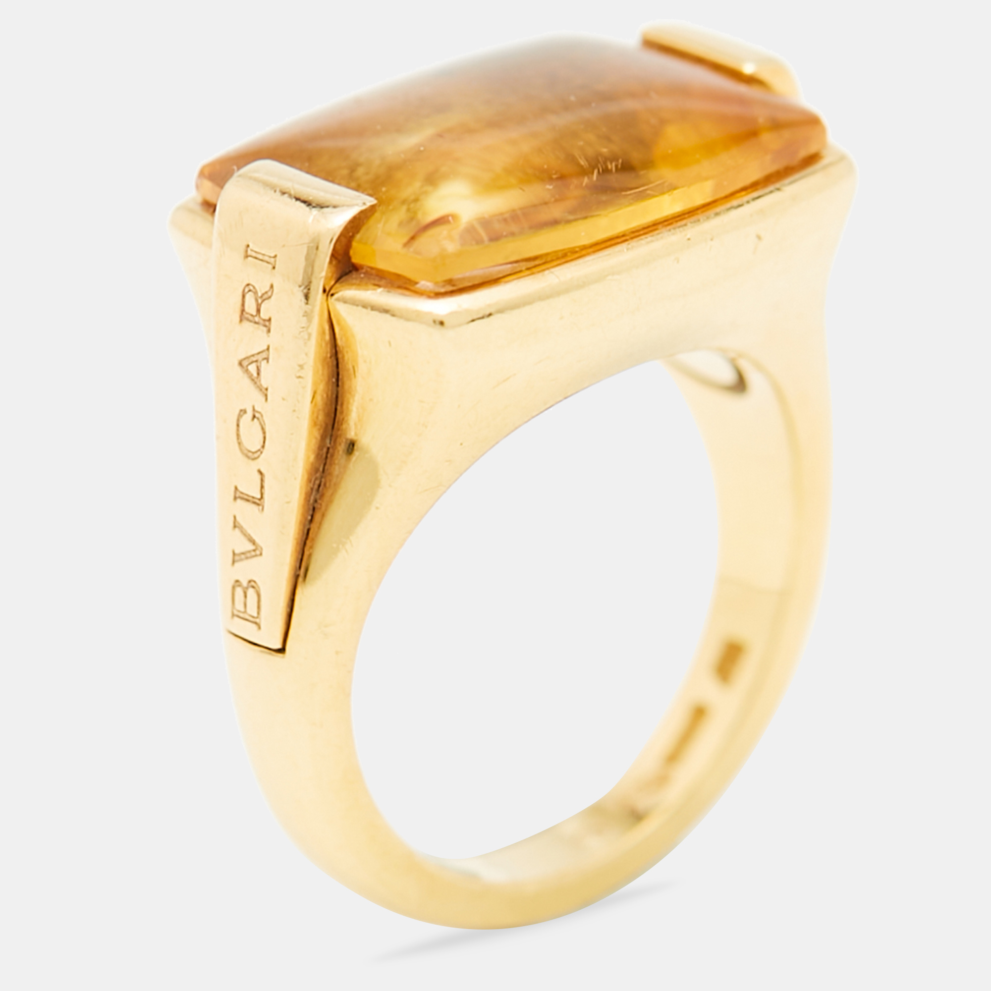 

Bvlgari Metropolis Citrine 18k Yellow Gold Ring Size