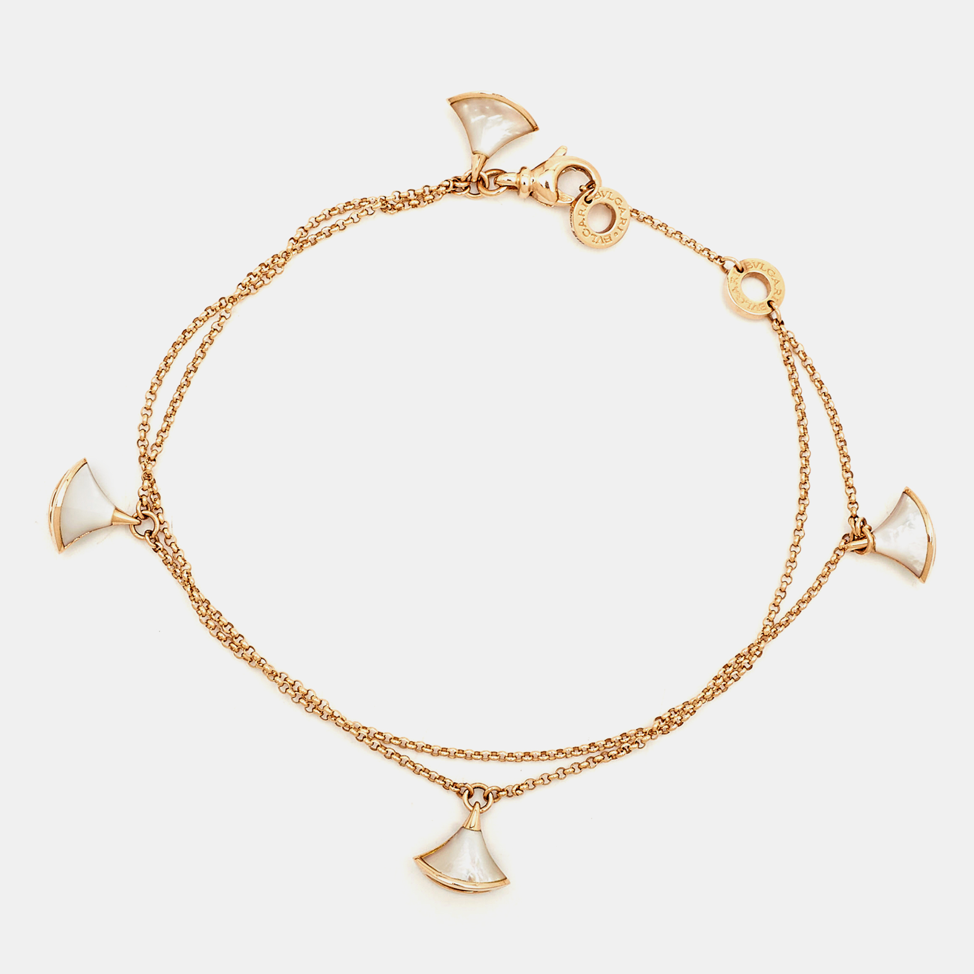 

Bvlgari Divas' Dream Mother of Pearl 18k Rose Gold 4 Motif Bracelet