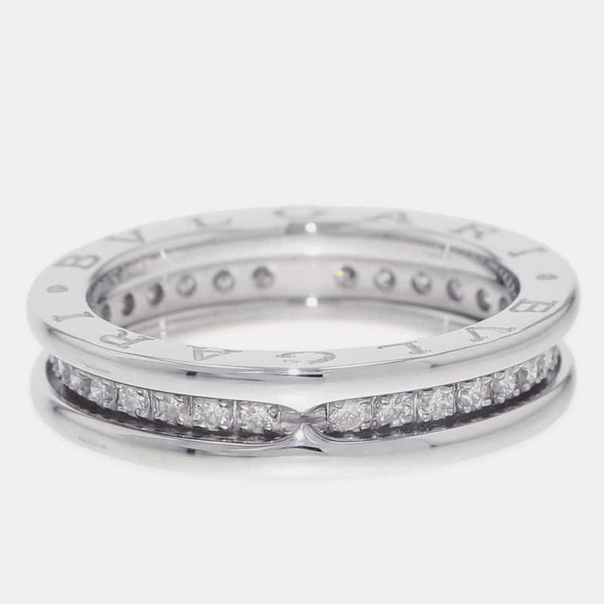 

Bvlgari 18K White Gold and Diamond B.Zero1 Band Ring EU 53