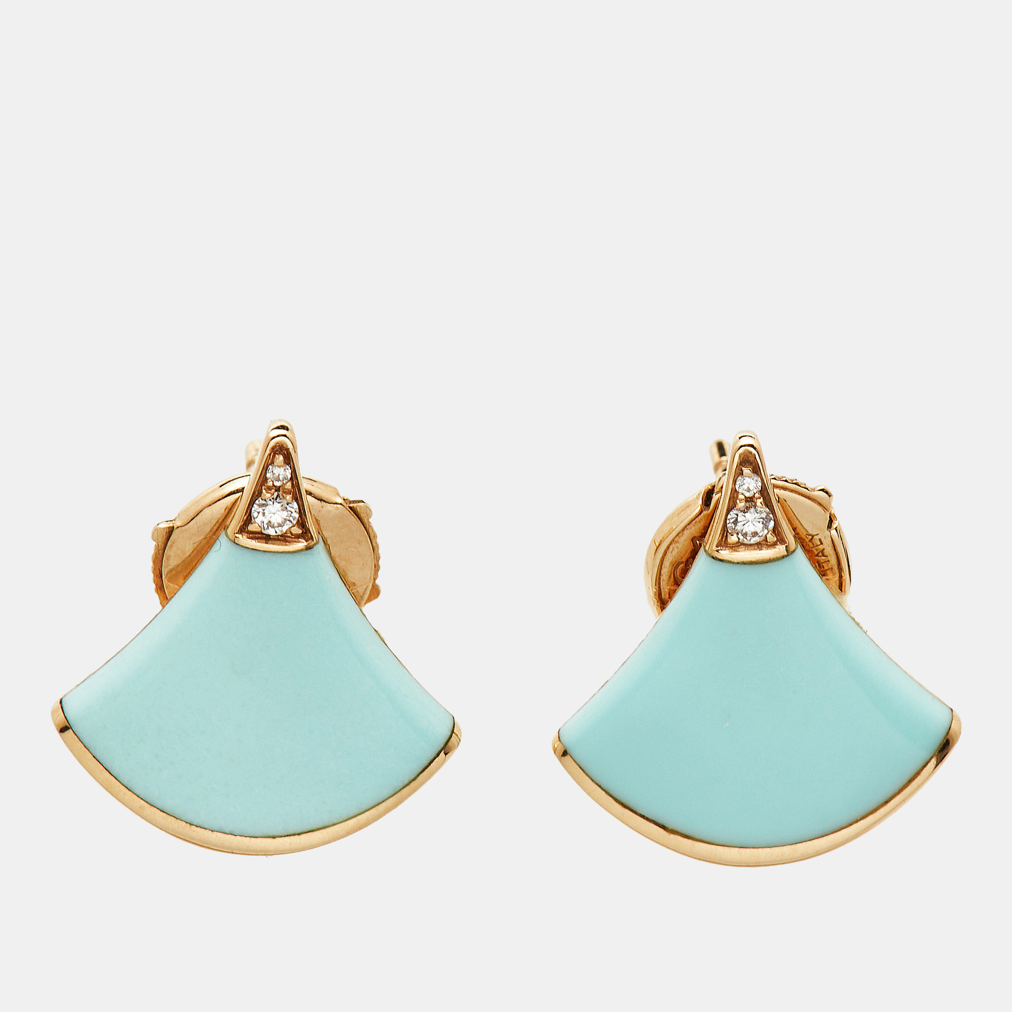 

Bvlgari Divas' Dream Turquoise Diamond 18k Rose Gold Earrings