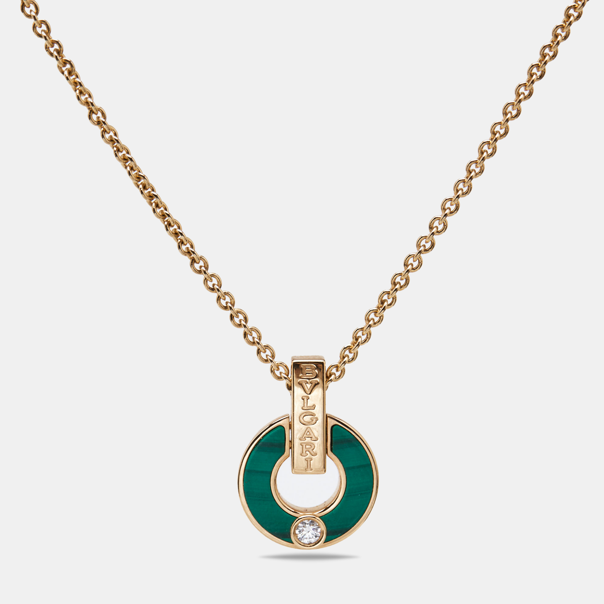 

Bvlgari Bvlgari Malachite Diamond 18k Rose Gold Necklace