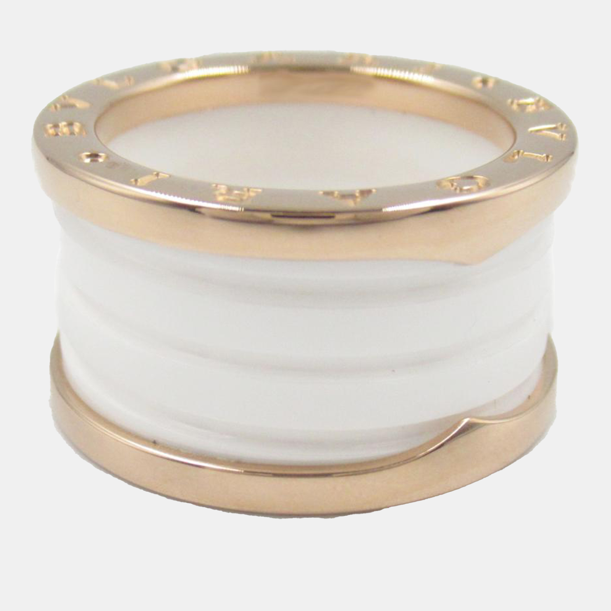 

Bvlgari 18K Rose Gold and Ceramic B.Zero1 Band Ring EU 53