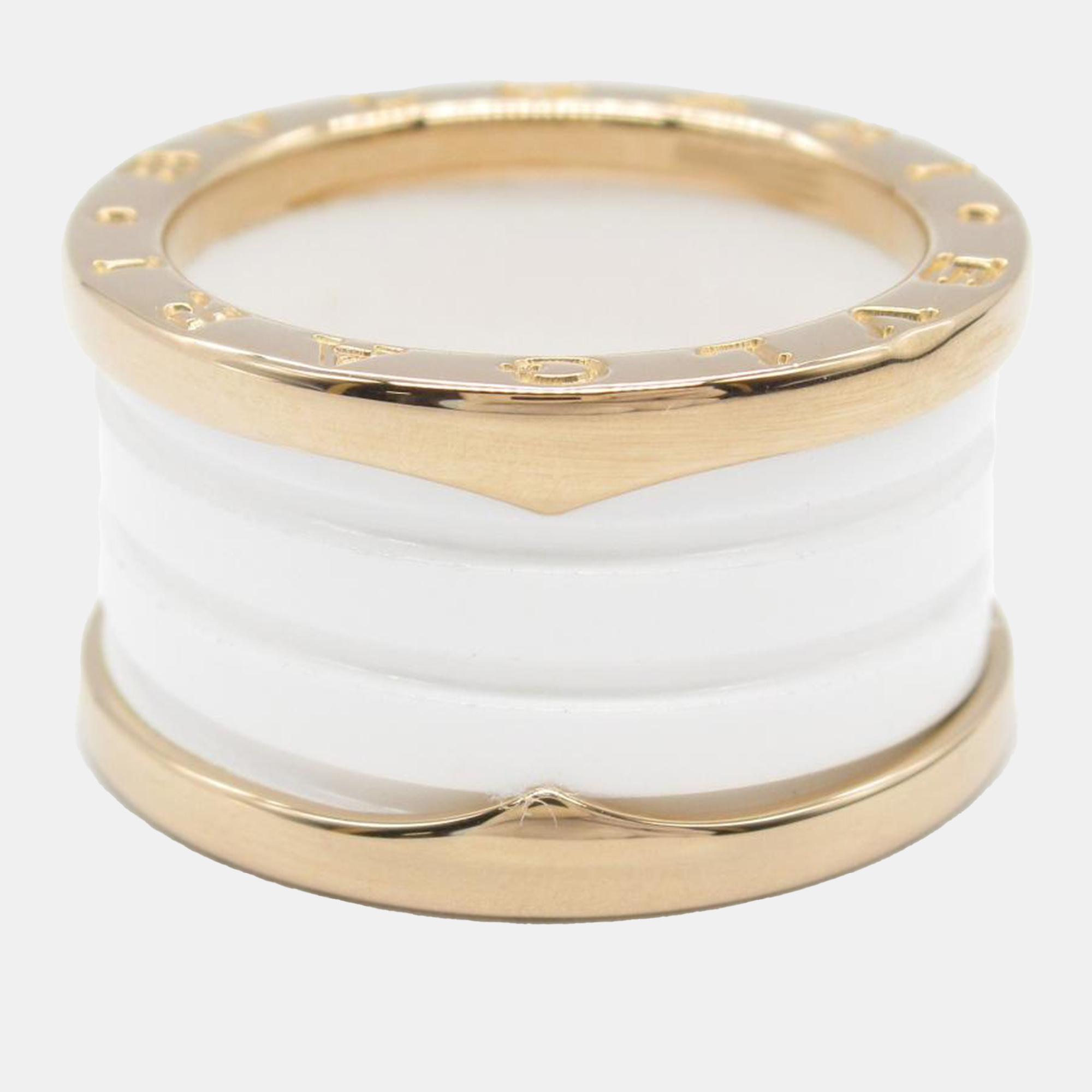 

Bvlgari 18K Rose Gold and Ceramic B.Zero1 Band Ring EU 52