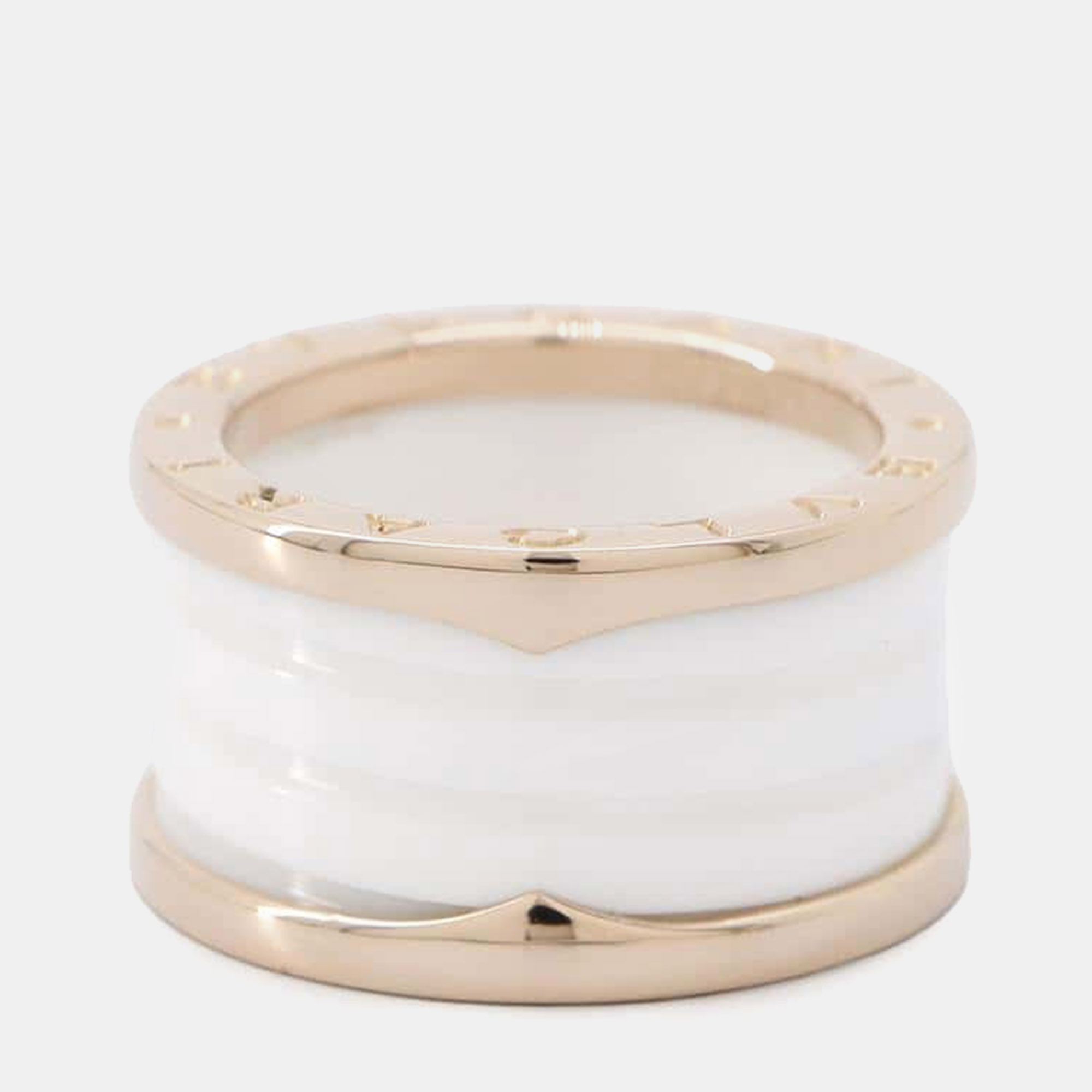 

Bvlgari 18K Rose Gold and Ceramic B.Zero1 Band Ring EU 52