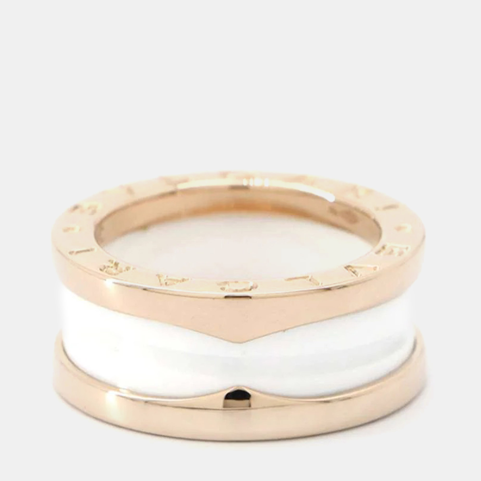 

Bvlgari 18K Rose Gold and Ceramic B.Zero1 Band Ring EU 46