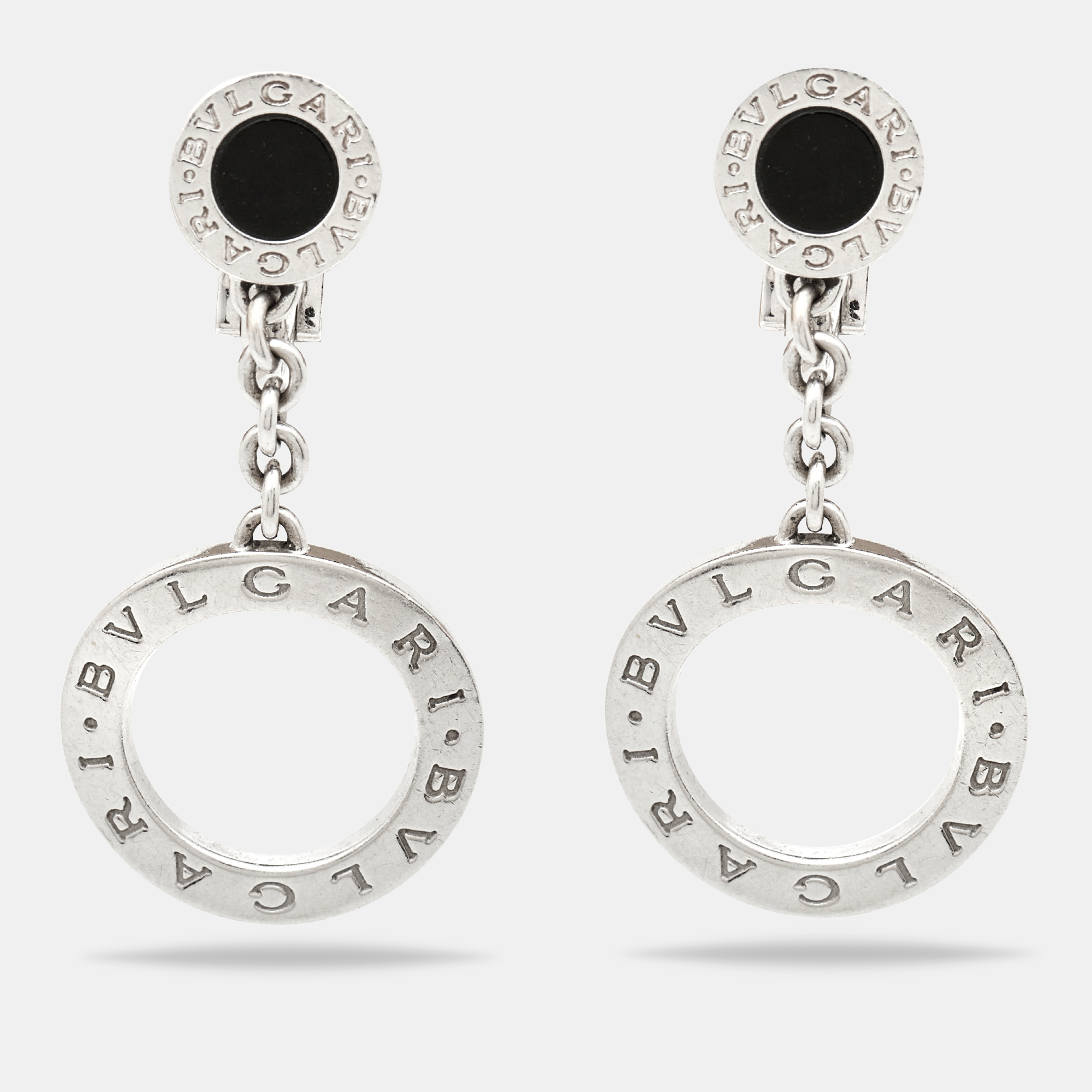 

Bvlgari Bvlgari Bvlgari Onyx 18k White Gold Dangle Earrings